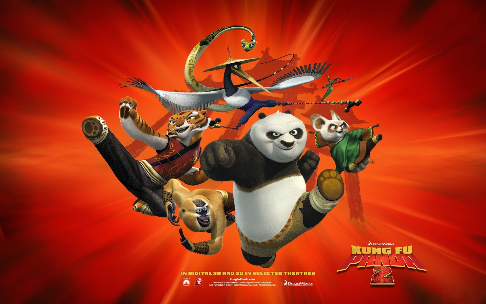 Kung Fu Panda, Kung Fu Panda 2, Monkey (Kung Fu Panda), Po (Kung Fu Panda)