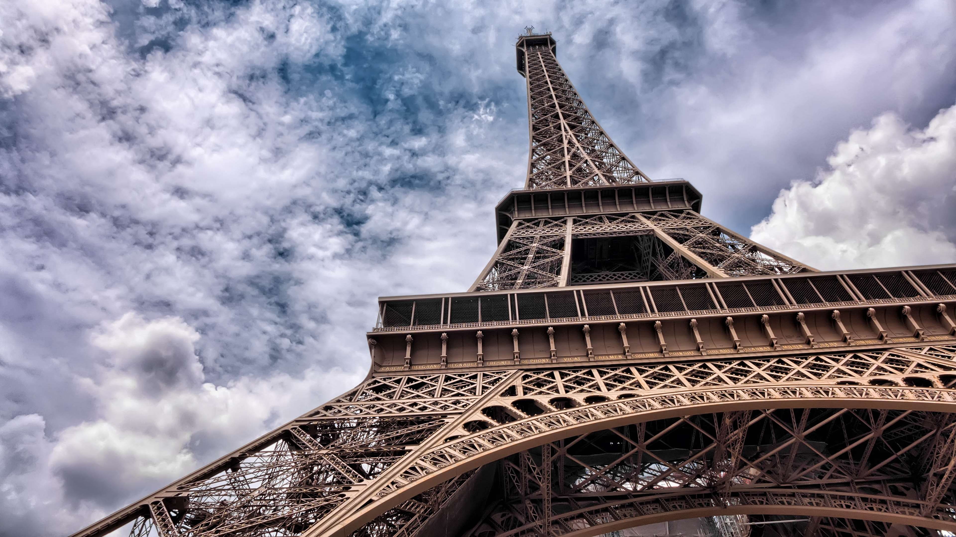 architecture, building, city, clouds, eiffel tower, landmark