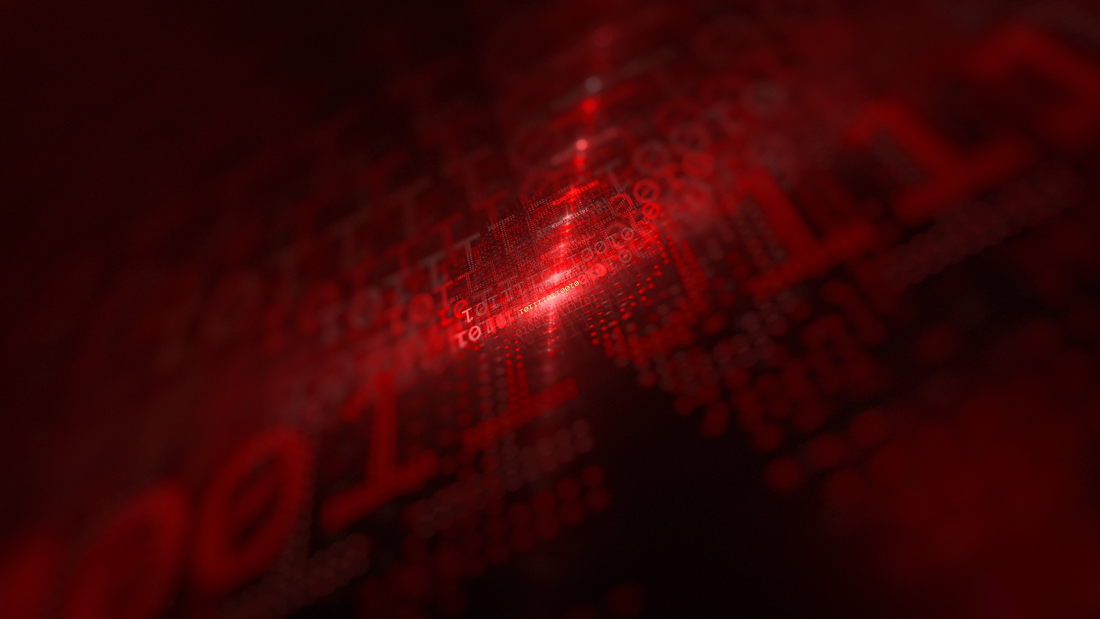 Technology, Artistic, Binary, Code, Red