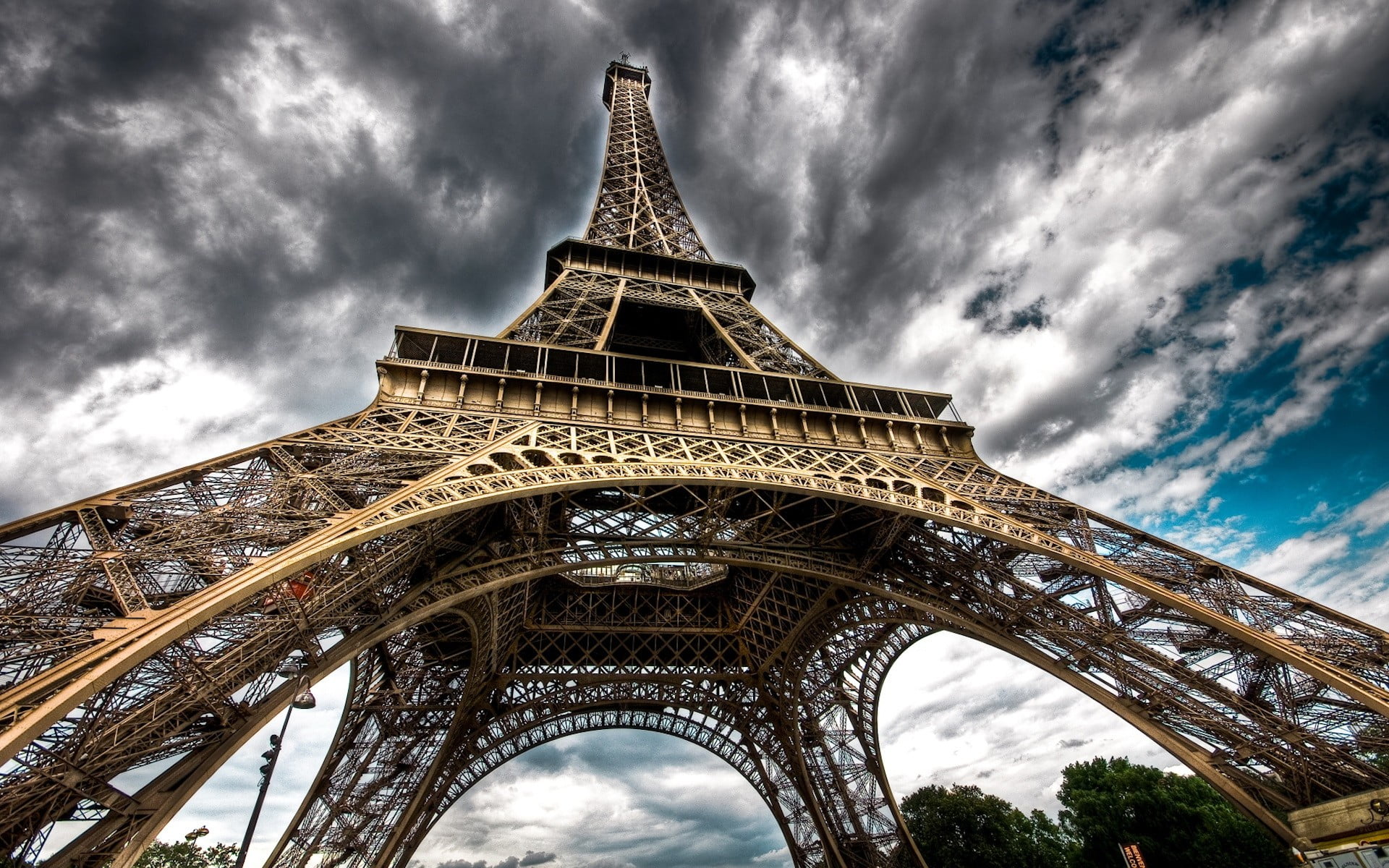 painting of Eiffel tower, Paris, France, cloud - sky, architecture