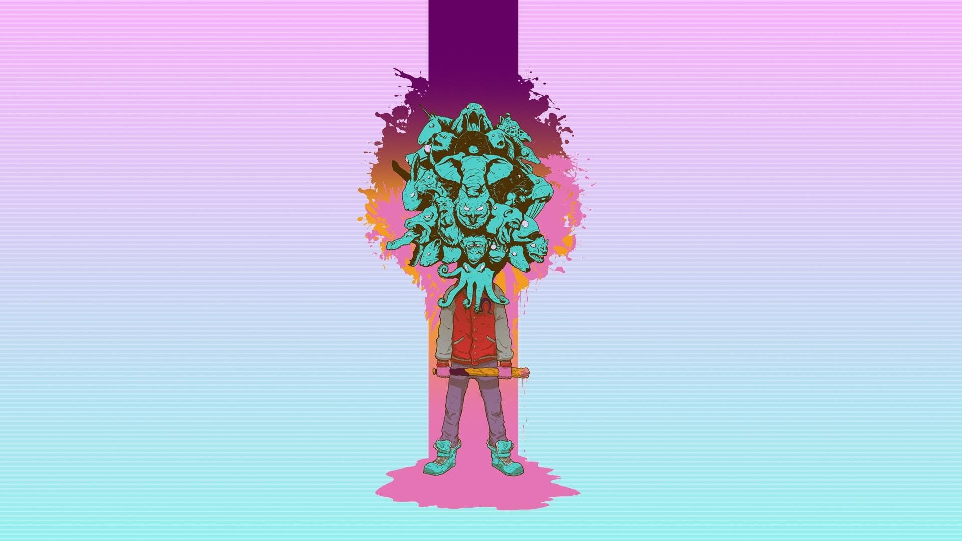 hotline miami, multi colored, no people, pink color, indoors