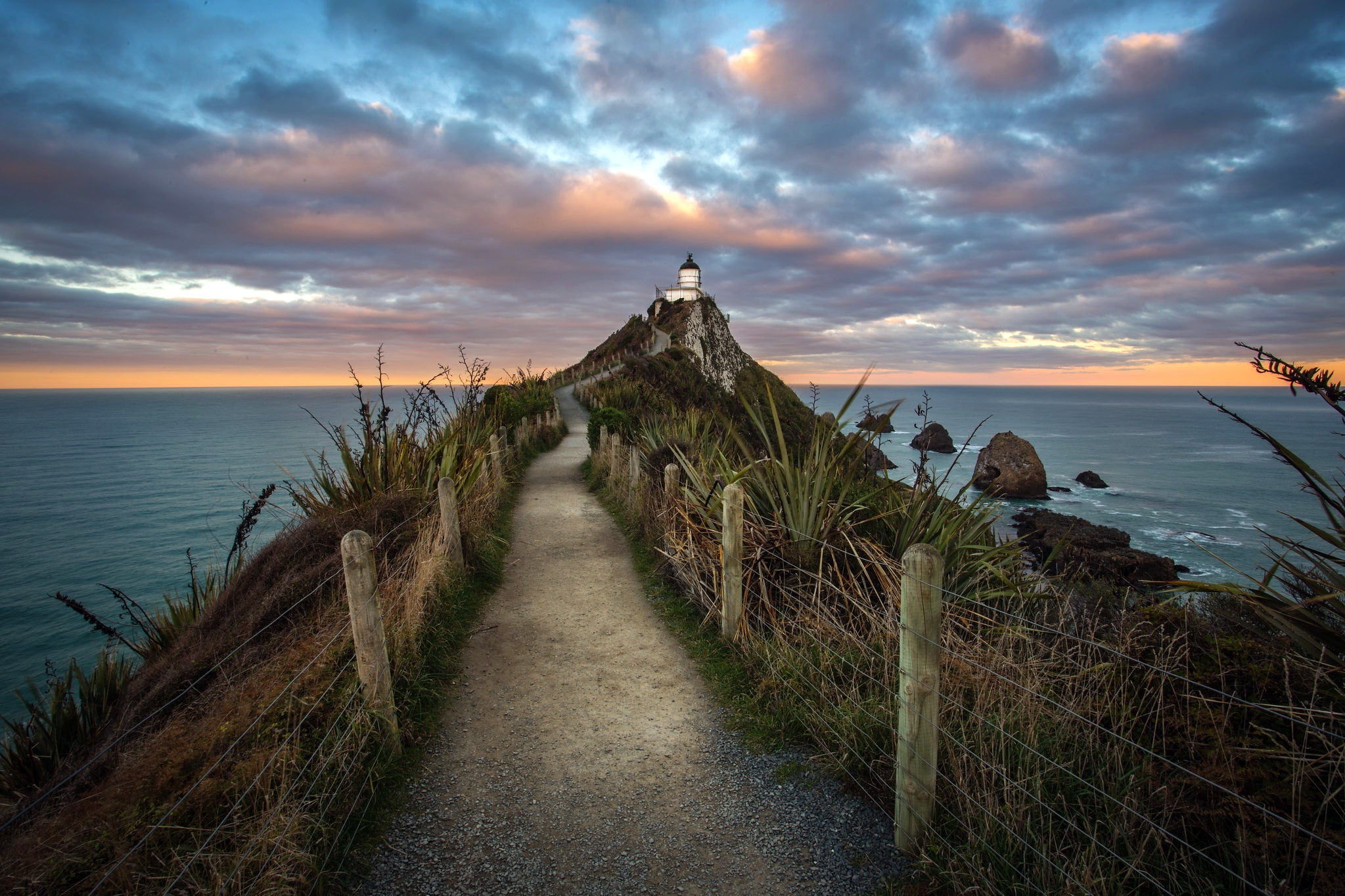 New Zealand, South Island, East Coast, Nugget Point Lighthouse