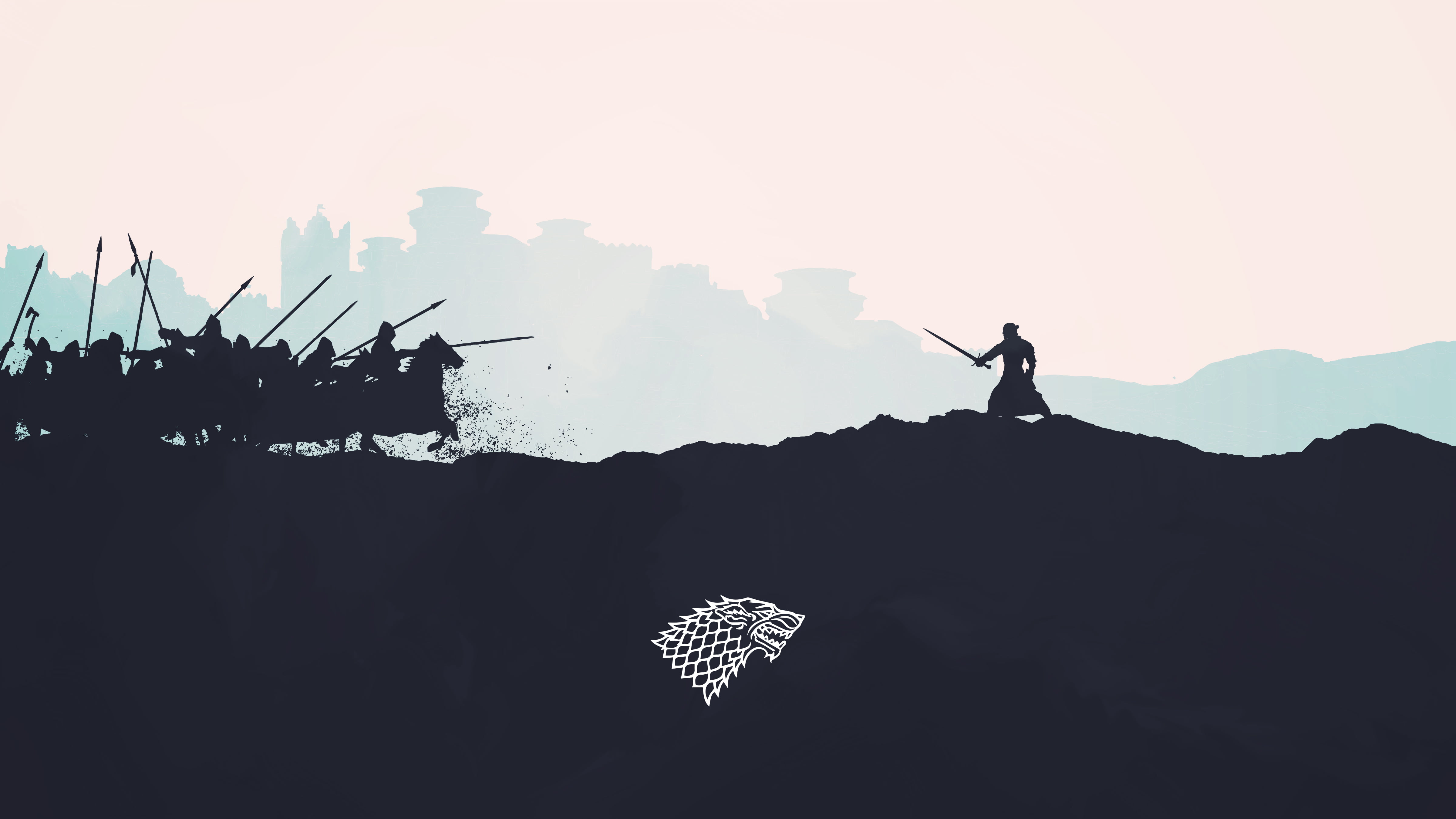 silhouette of character holding sword illustration, Game of Thrones