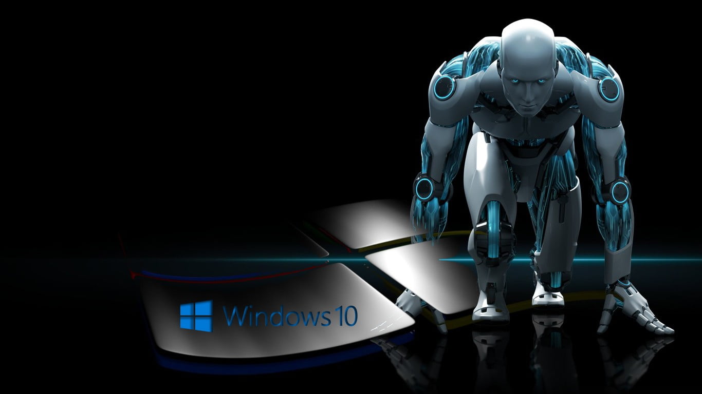 Windows 10 wallpaper, Microsoft Windows, androids, robot, representation