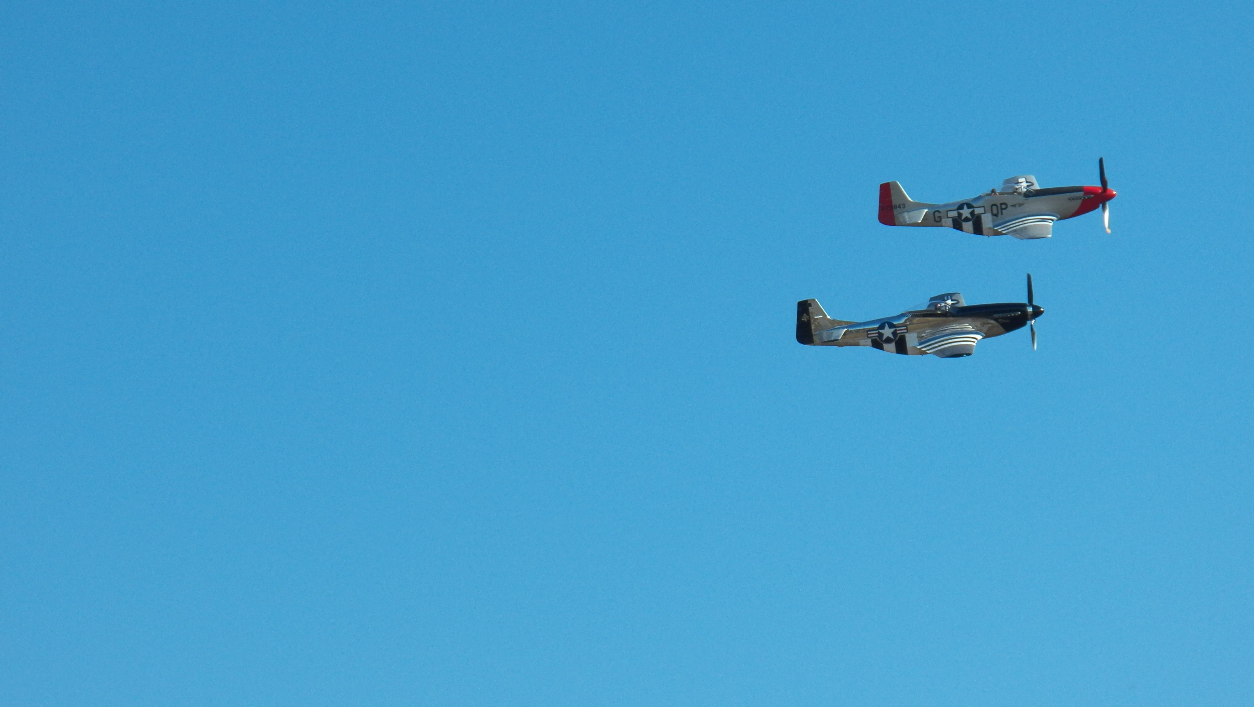 two gray fighter jets, North American P-51 Mustang, Quick Silver