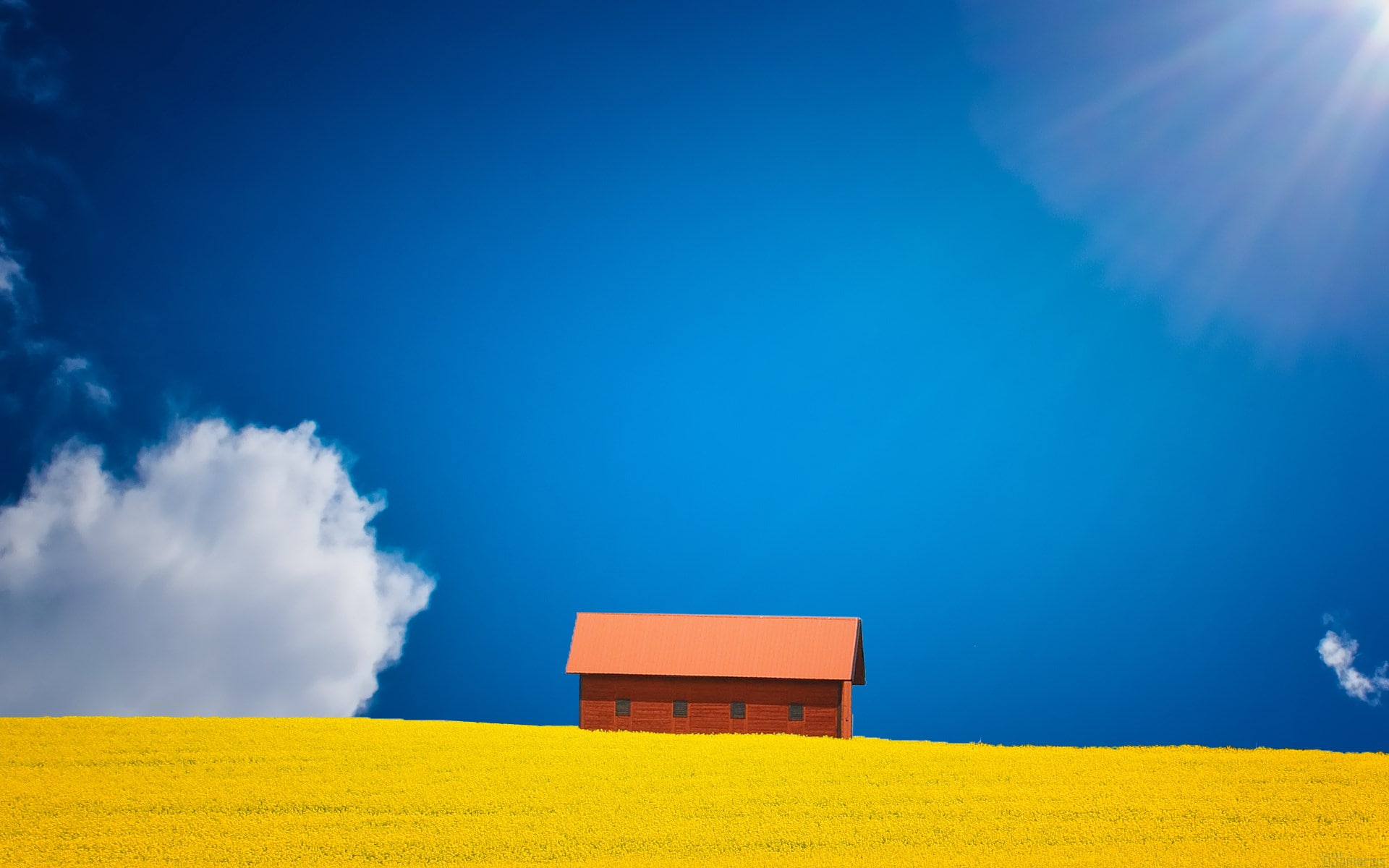 manipulation, sky, yellow, blue, built structure, cloud - sky