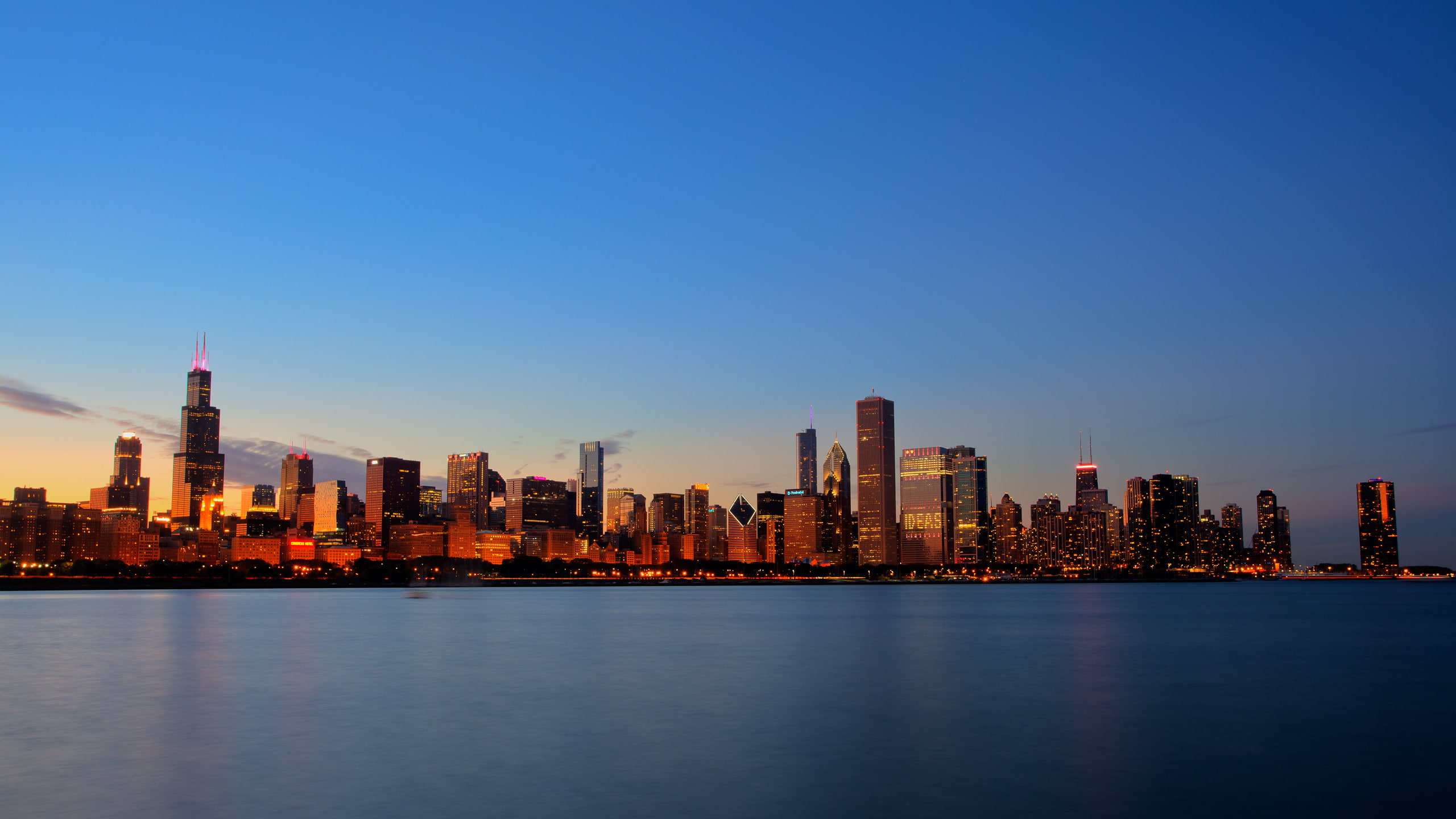 city, Chicago, Illinois, USA, sunset, building, skyscraper