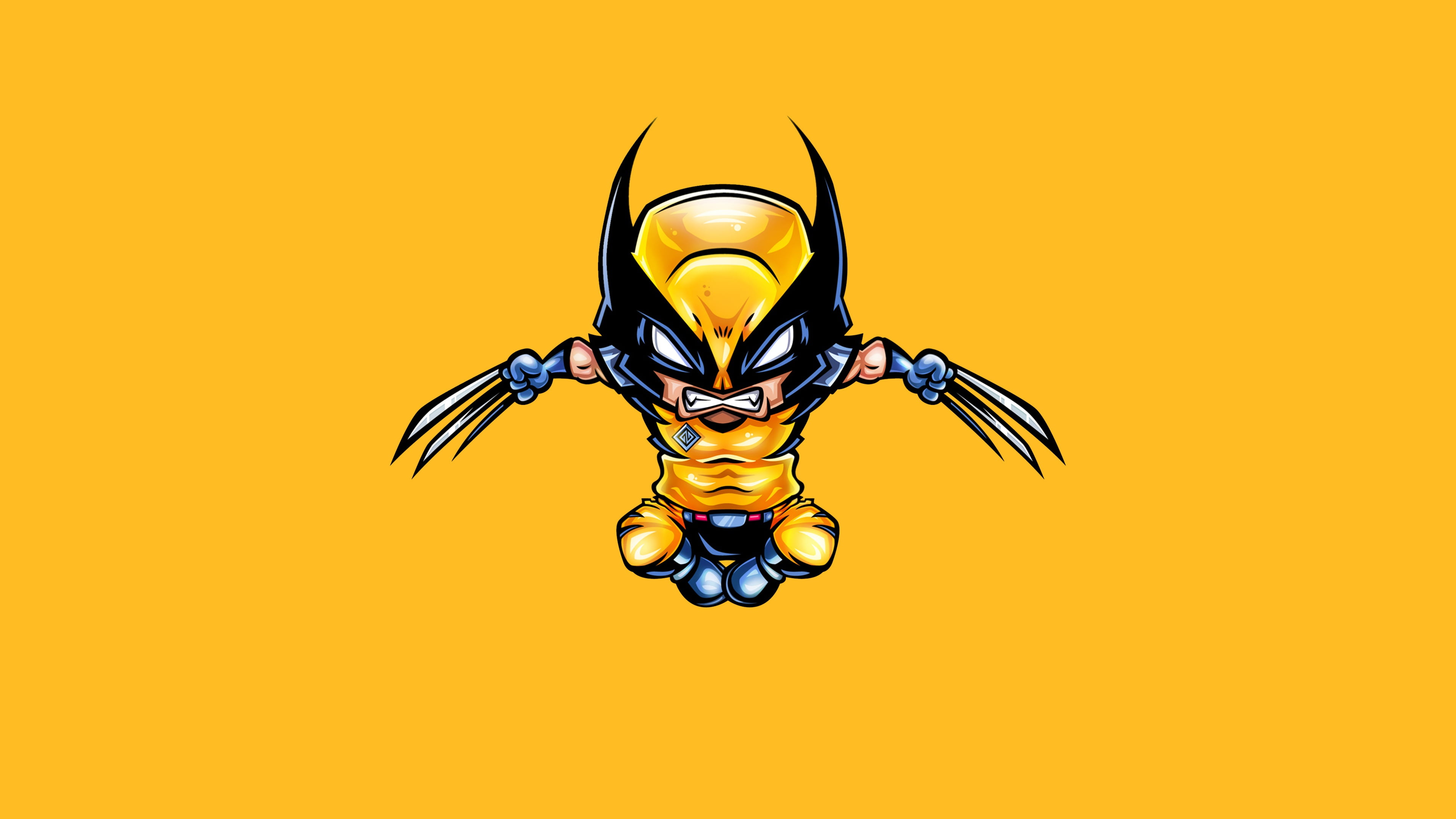 X-Men, Wolverine, Marvel Comics, Minimalist, Yellow