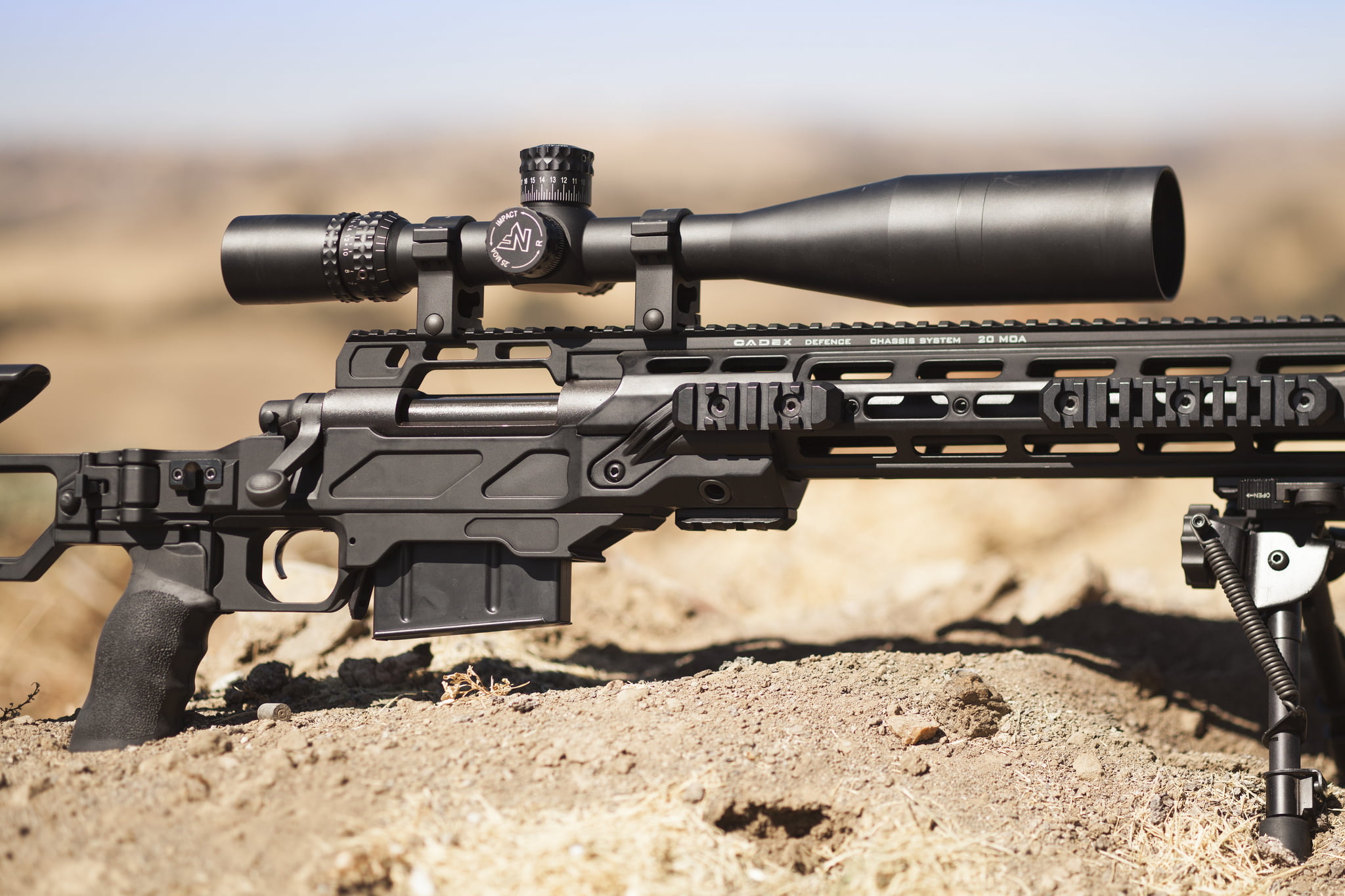 black sniper rifle, weapons, optics, Remington MSR, gun, armed Forces