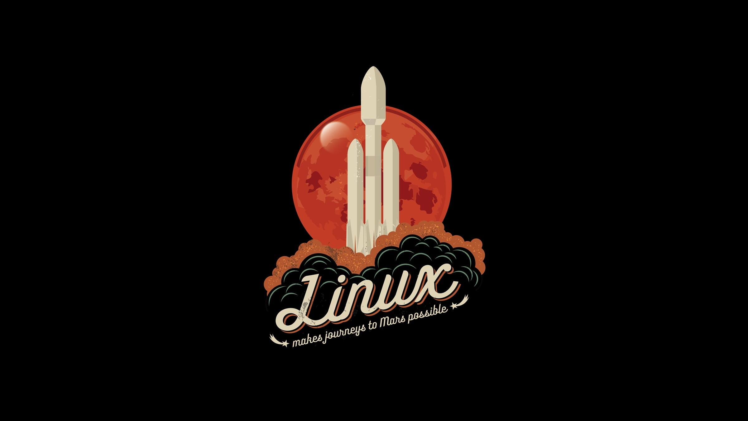 Linnux logo screengrab, Linux, space, rocket, Moon, minimalism