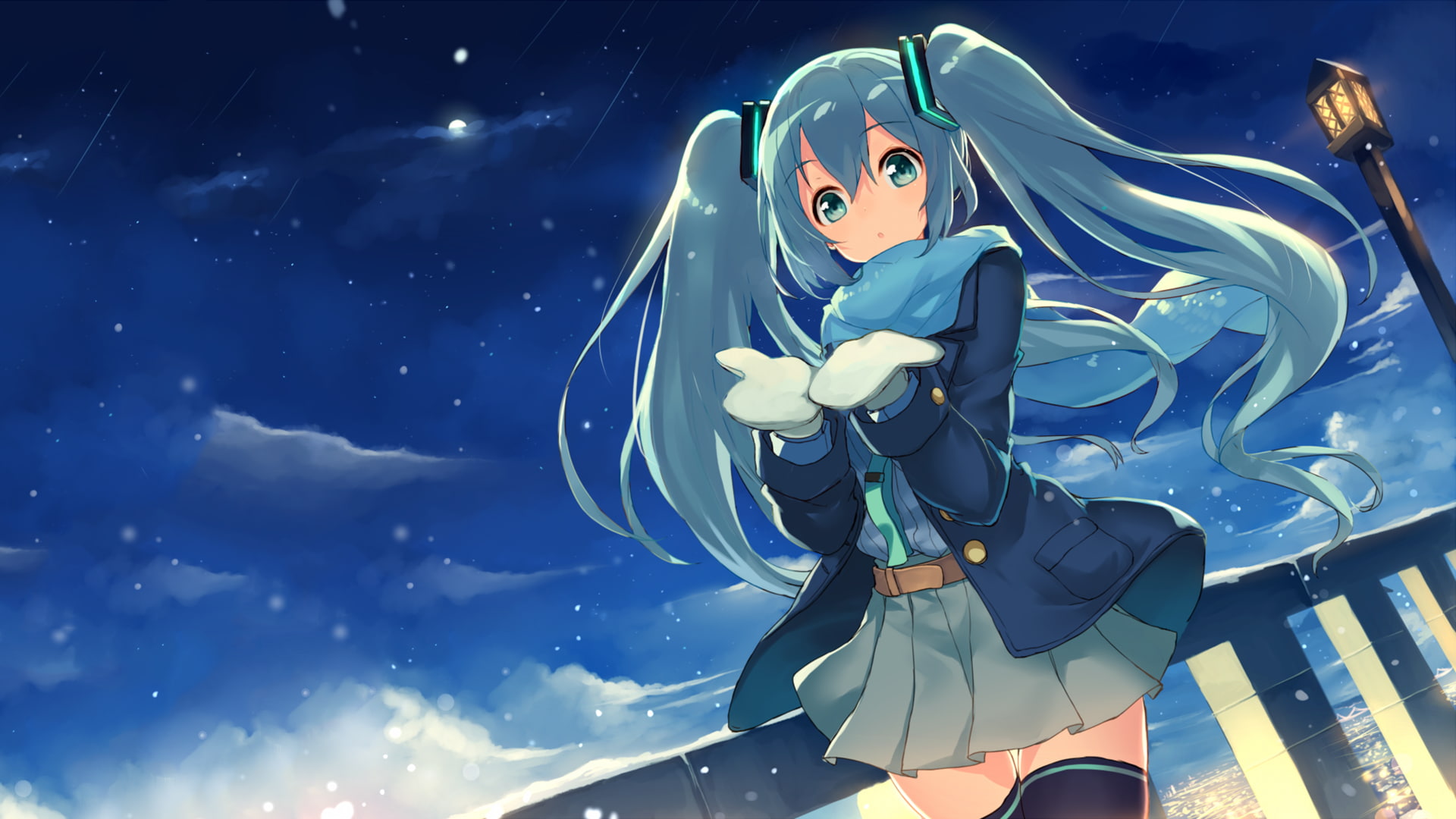 snow, Vocaloid, Hatsune Miku, one person, real people, young adult