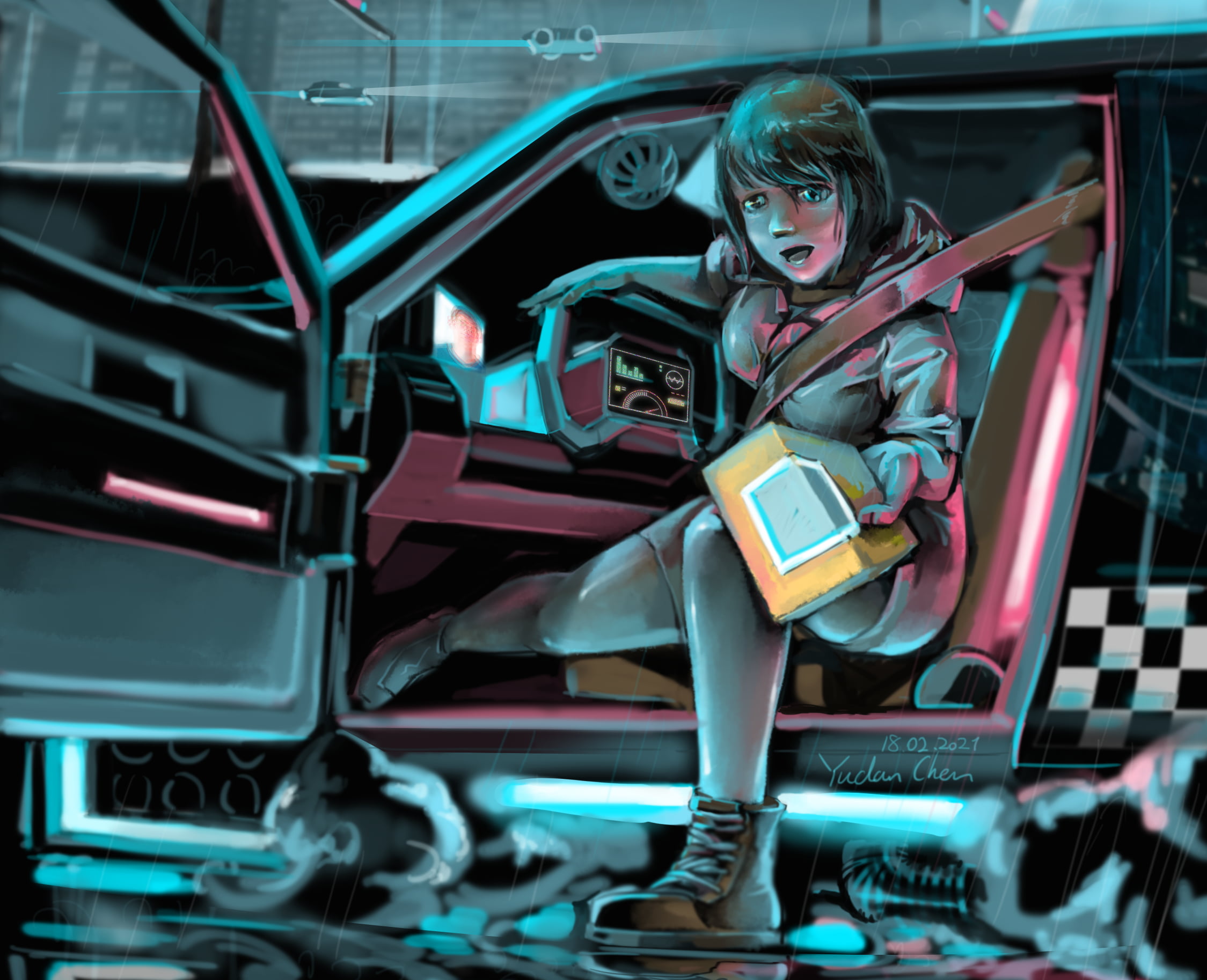 Free download | HD wallpaper: Cloudpunk, car, cyberpunk | Wallpaper Flare