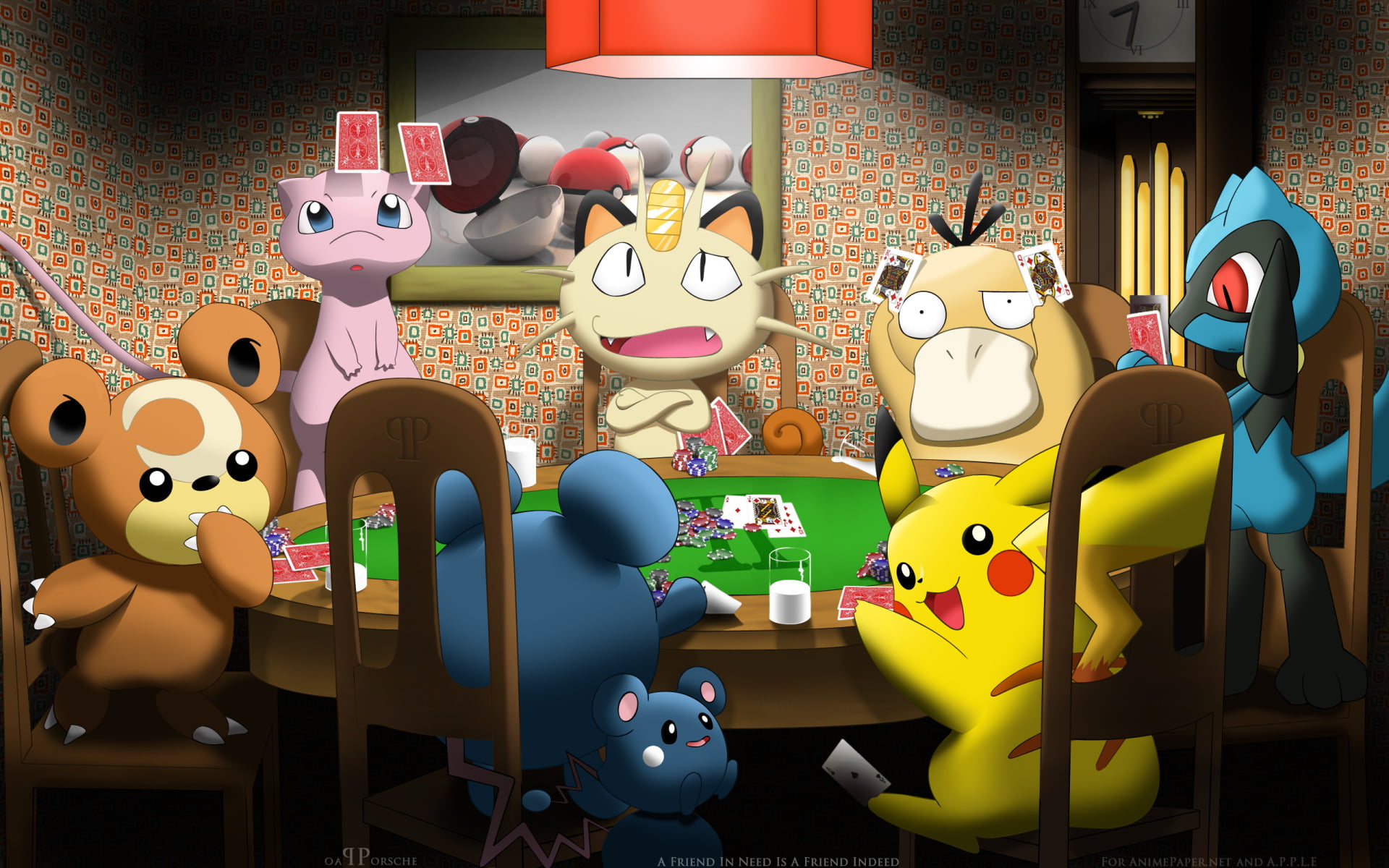 Pokemon playing poker digital wallpaper, Pokémon, Azurill (Pokémon)