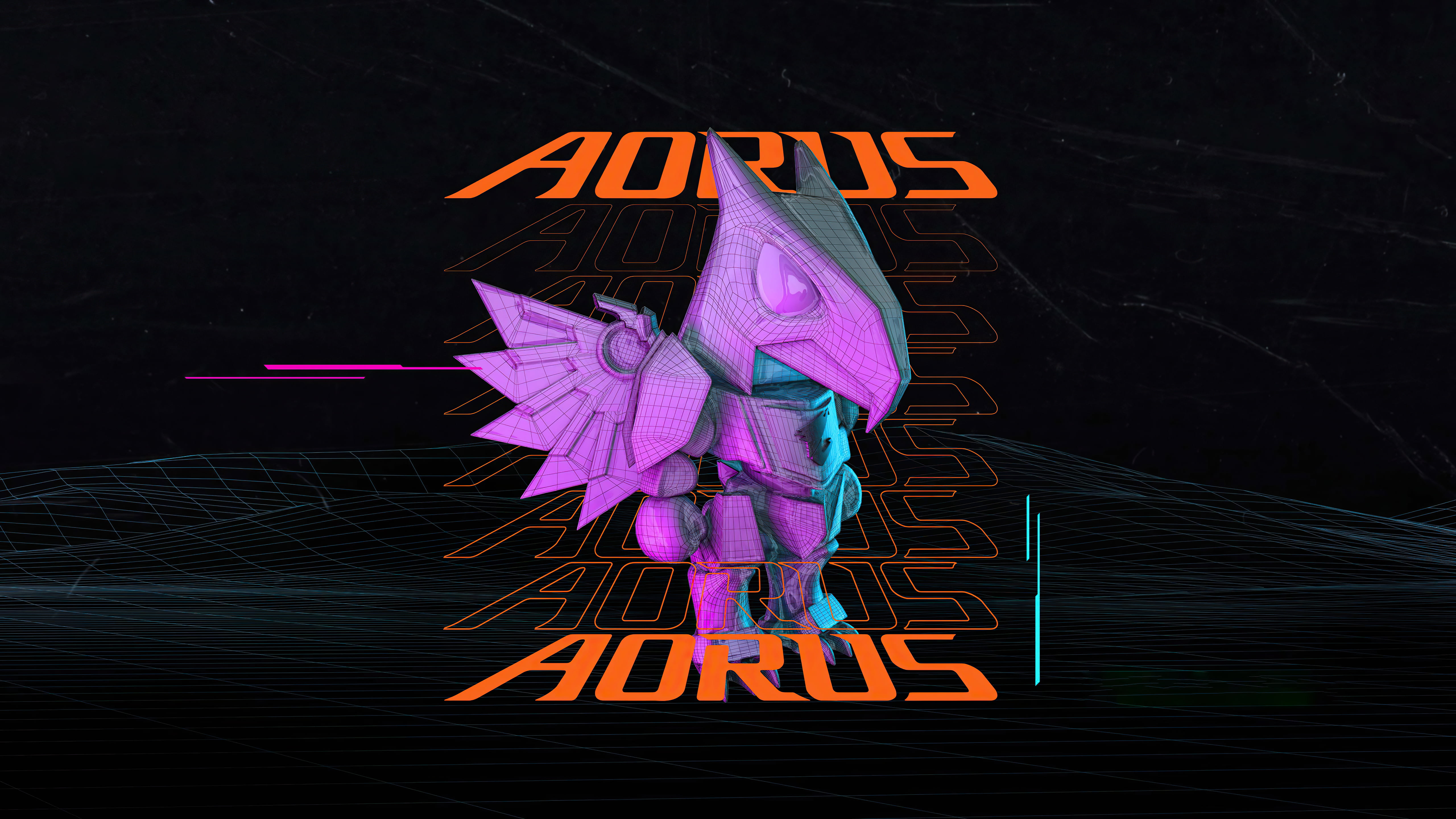 Aorus, CGI, simple background, text