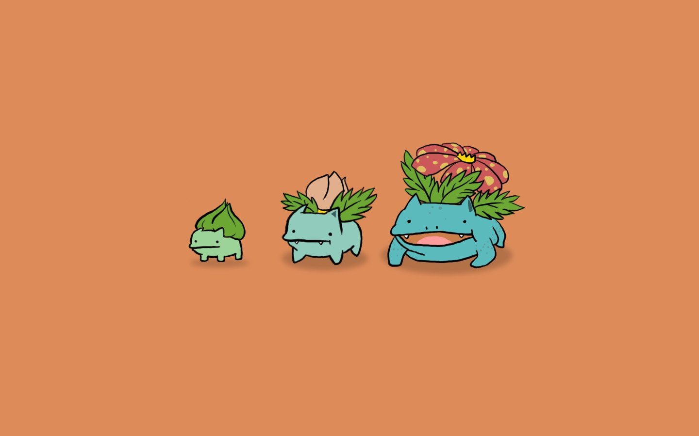 alternative, art, background, bulbasaur, ivysaur, pokemon, simple