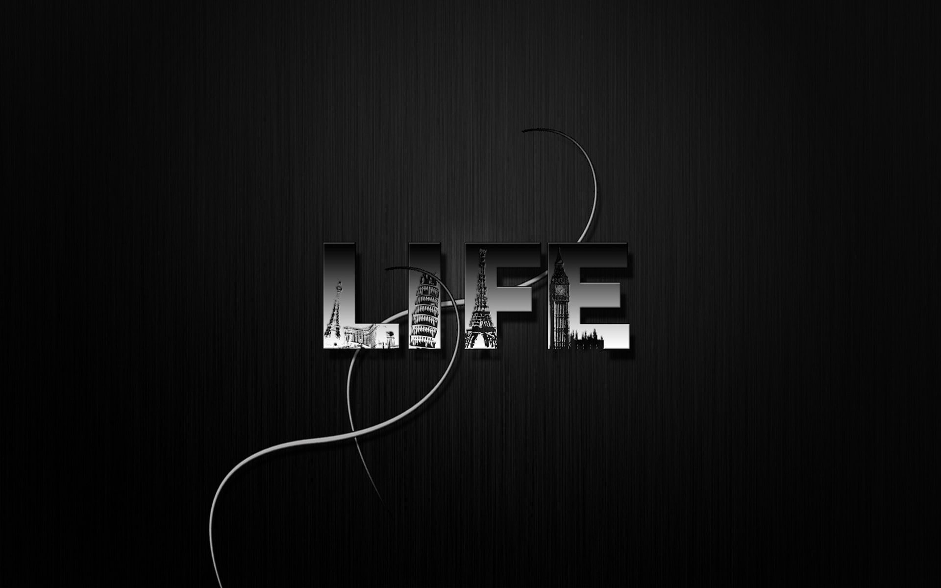 Black and White Life, background, dark, life letters