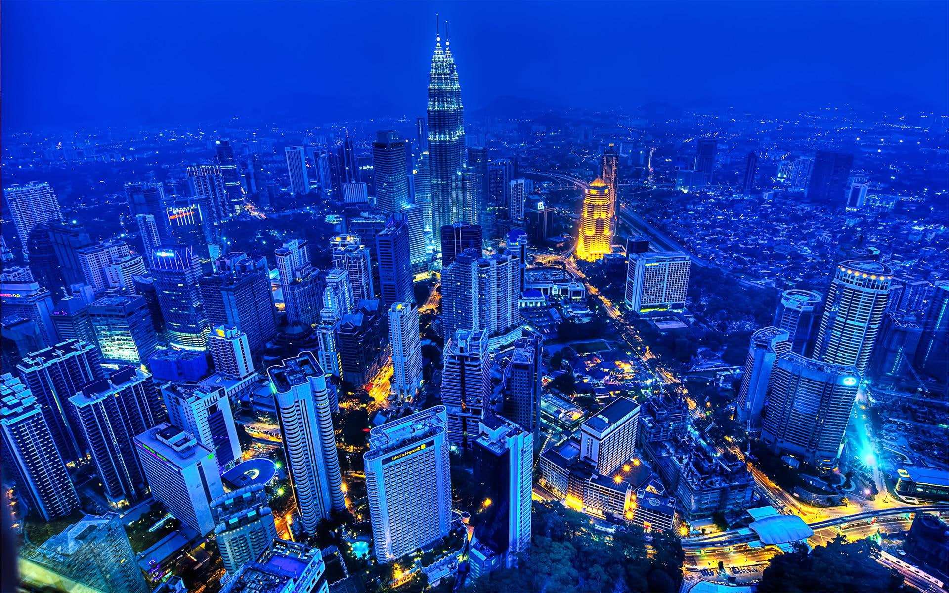 city, Cityscape, Kuala Lumpur, Malaysia, night, Petronas Towers