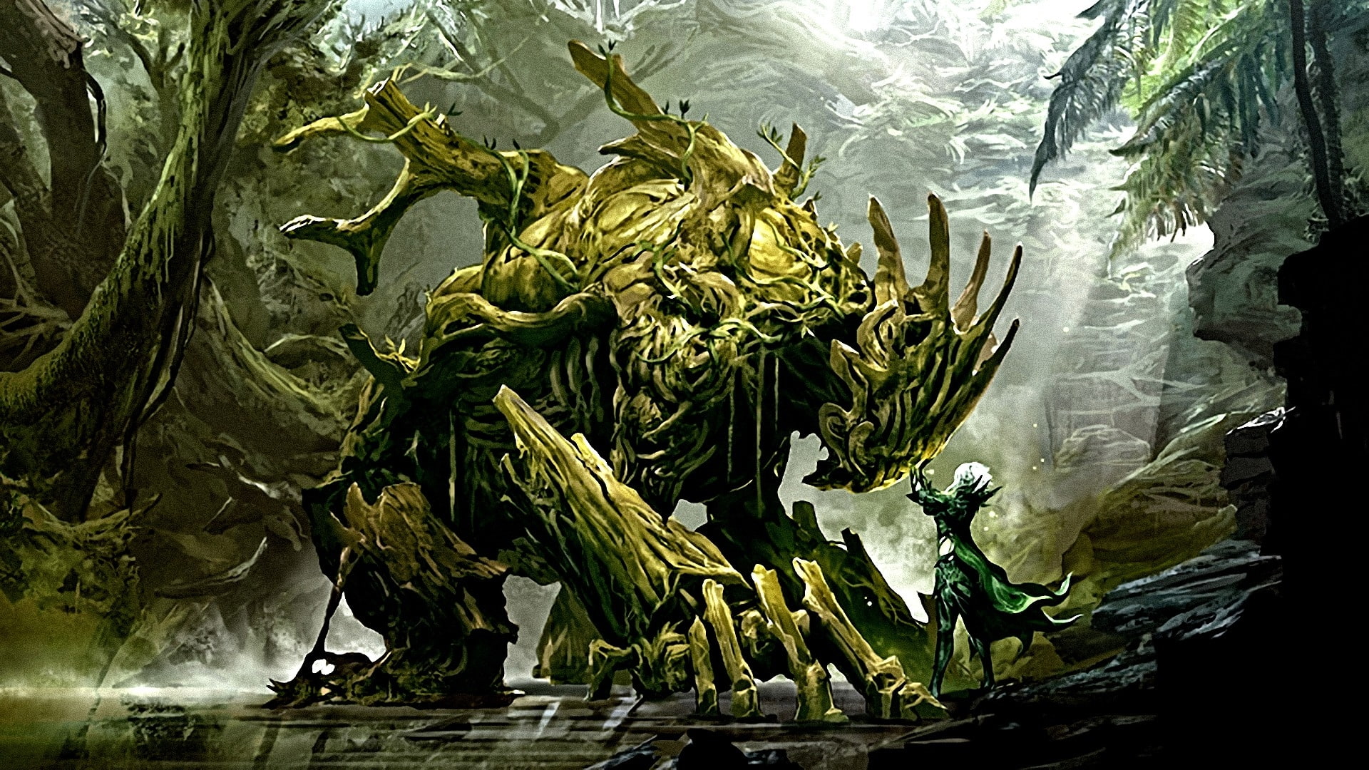 monsters fantasy art druid artwork guild wars 2 swamps 1920x1080  Video Games Guild Wars HD Art