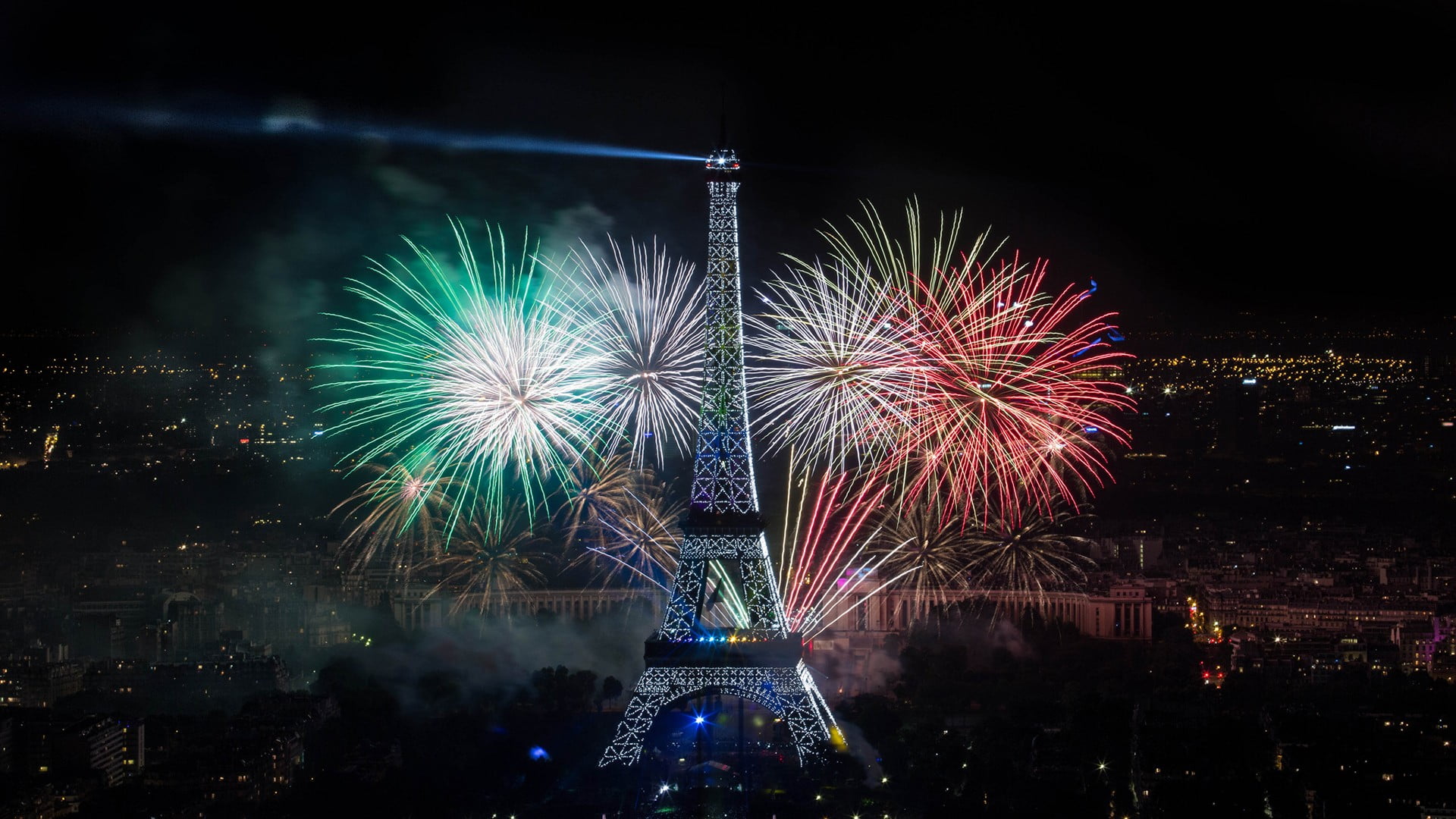 Eiffel Tower, Paris, city, firework, illuminated, night, event