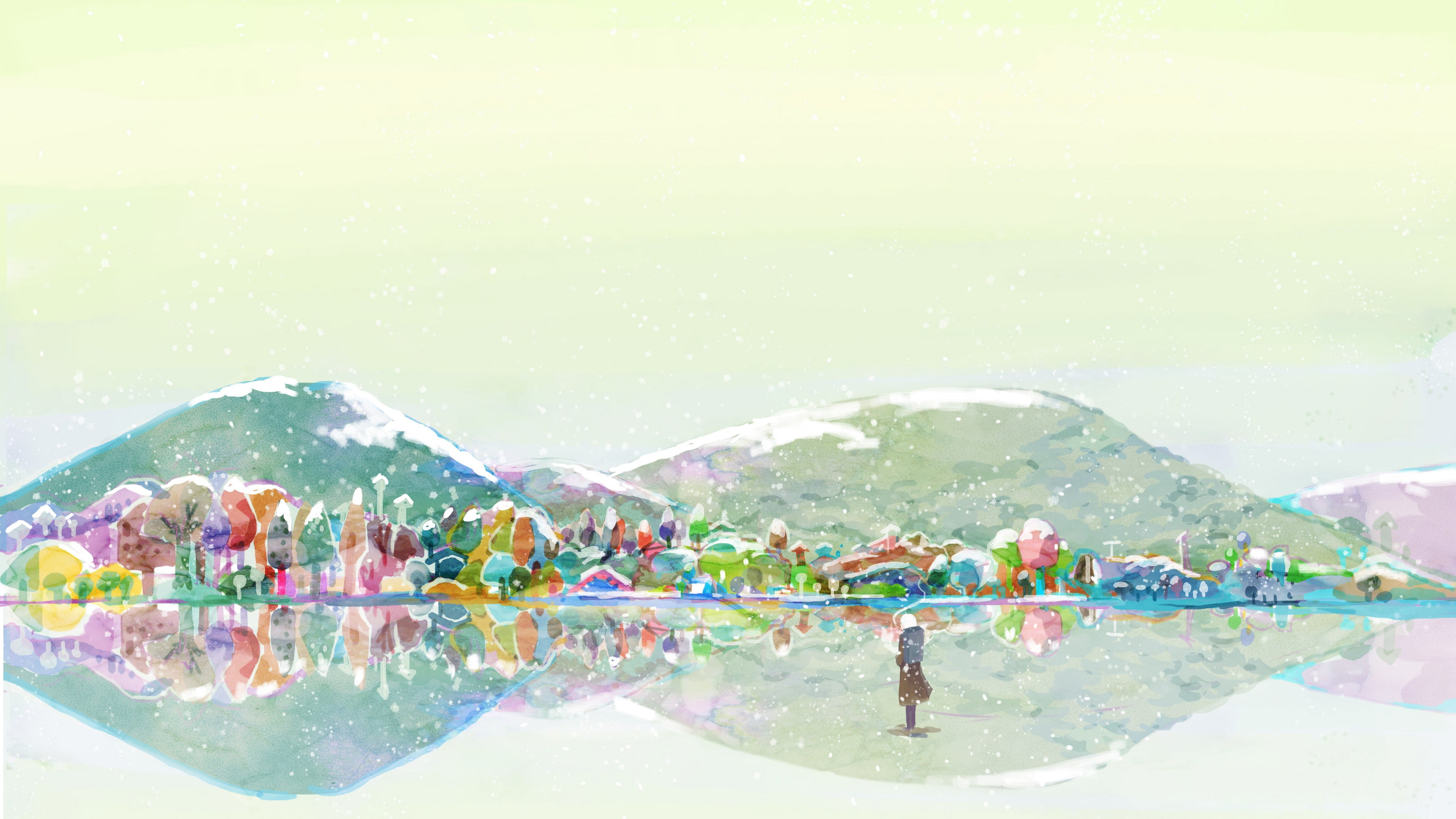 assorted-color trees painting, animation, Mushishi, Ginko (Mushishi)
