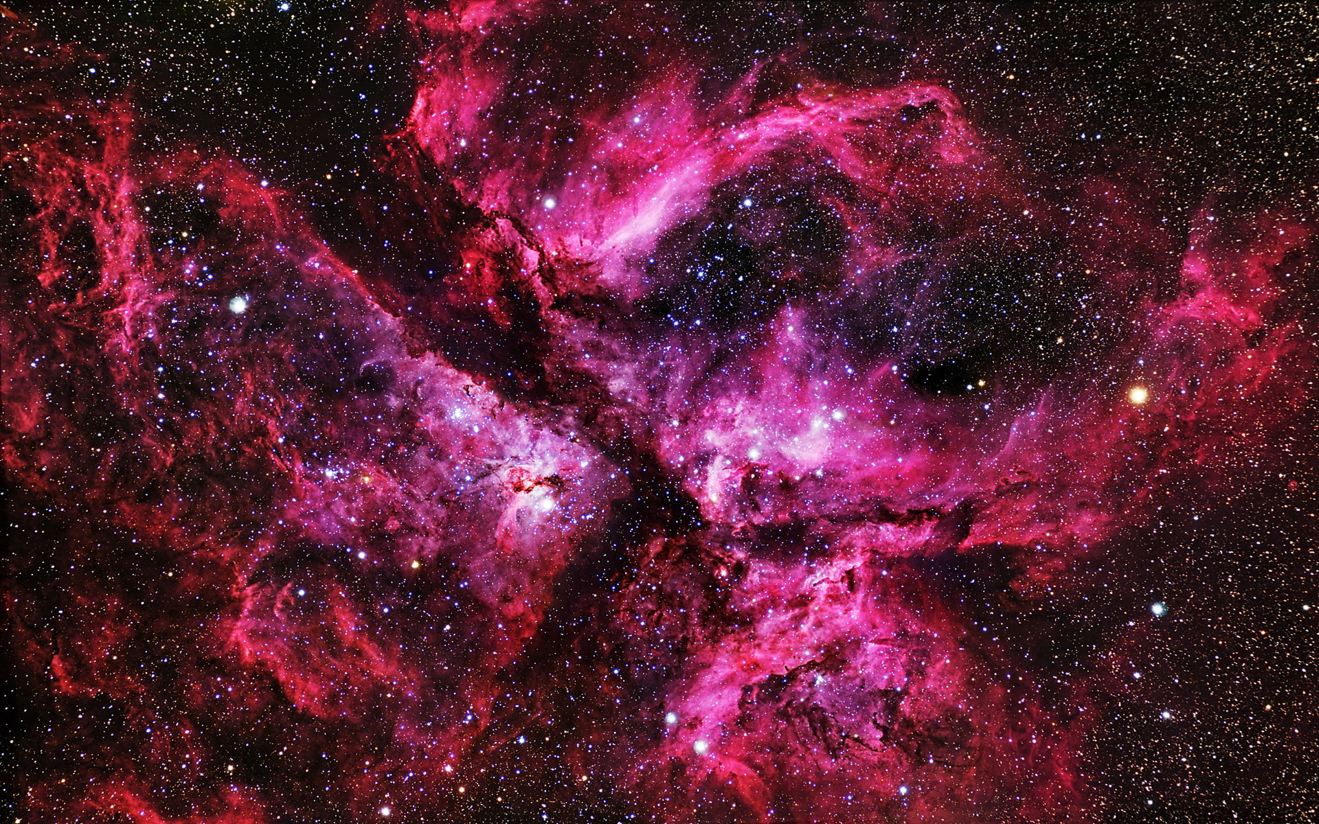 The Great Carina Nebula, astronomy, black, hubblespacetelescope