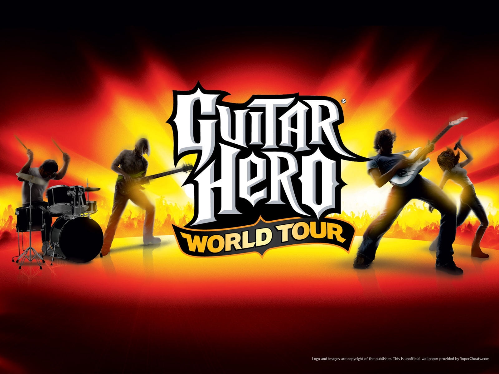 Guitar Hero World Tour digital wallpaper, harmonix music systems