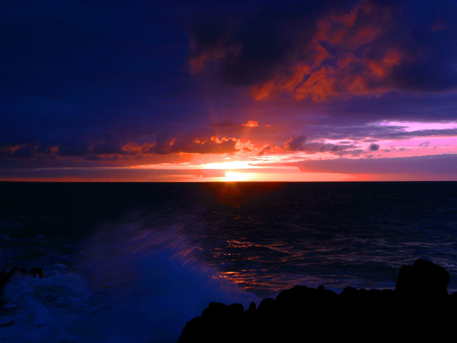 sea, clouds, Sunset, water, sky, scenics - nature, cloud - sky
