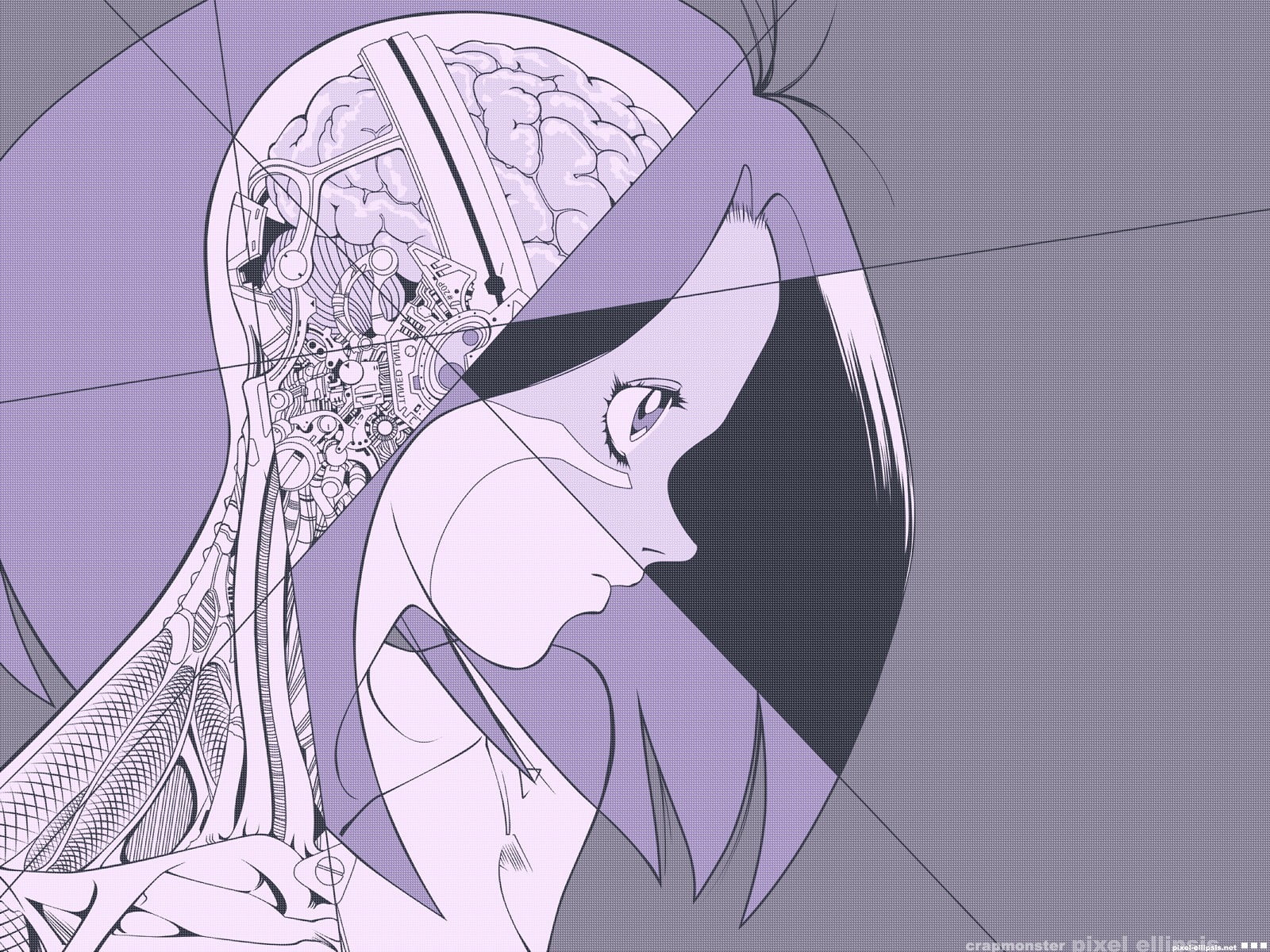 female cartoon character sketch, anime, Battle Angel Alita, anatomy