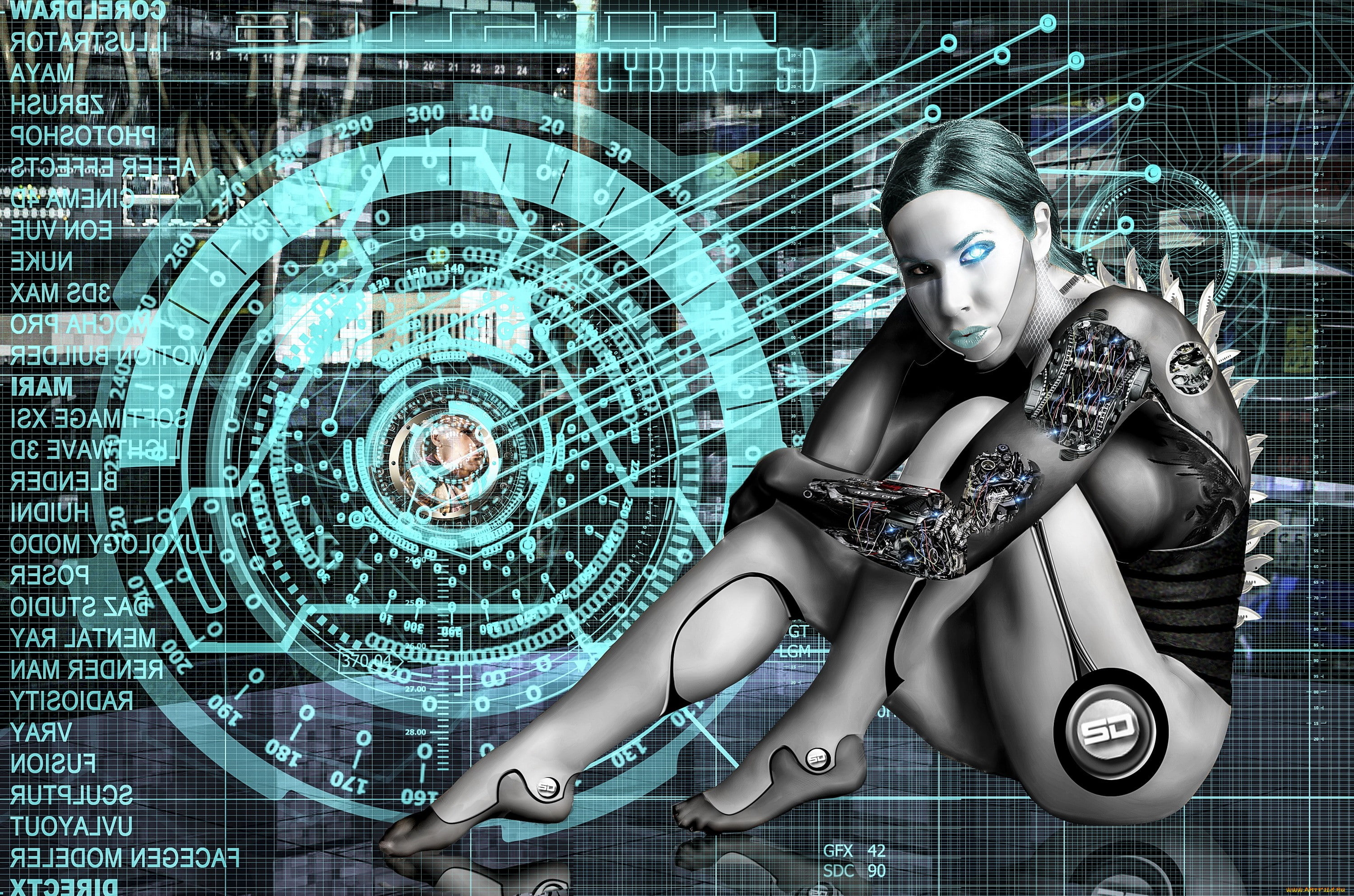 digital art, Machine, robot