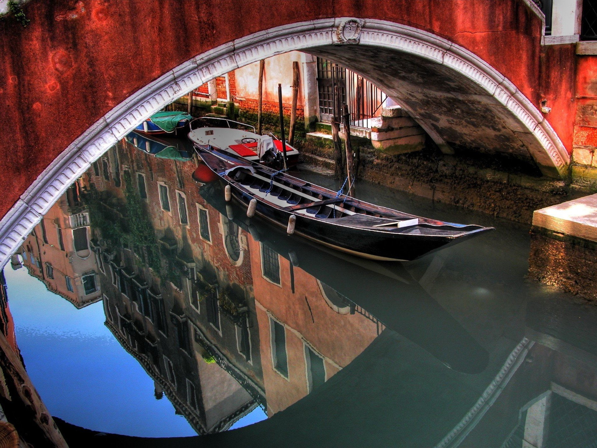 boat, reflection