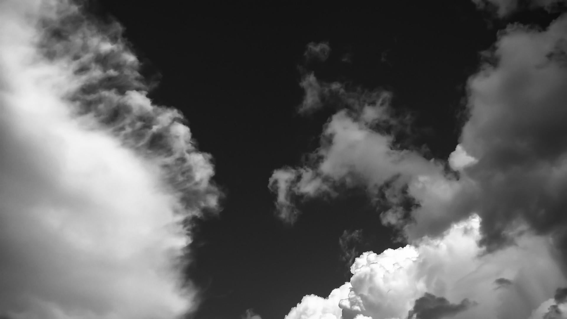 clouds, abstract, nature, black and white, sky, b&w, cloud - sky
