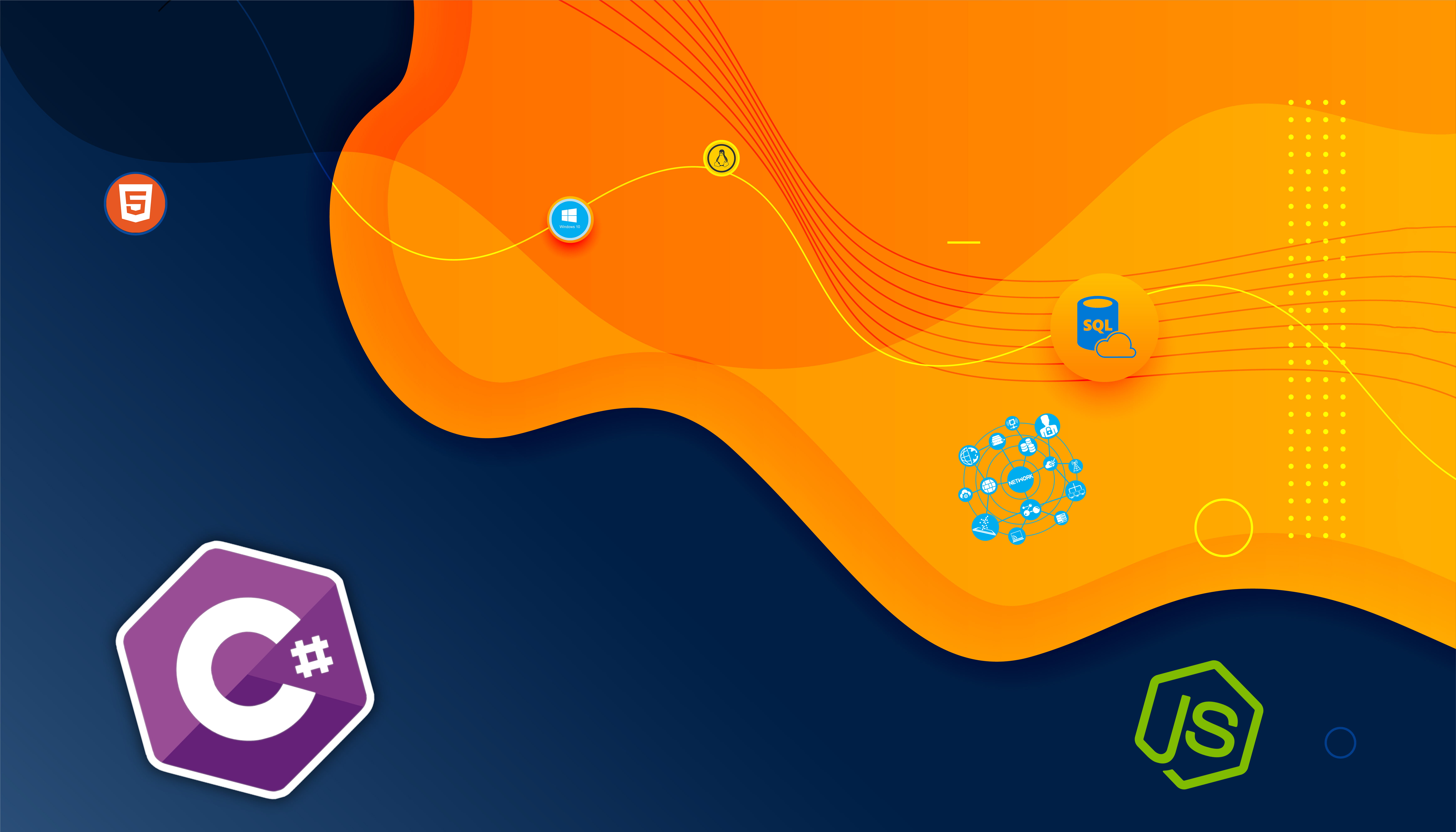 JavaScript, HTML, vector, technology, abstract