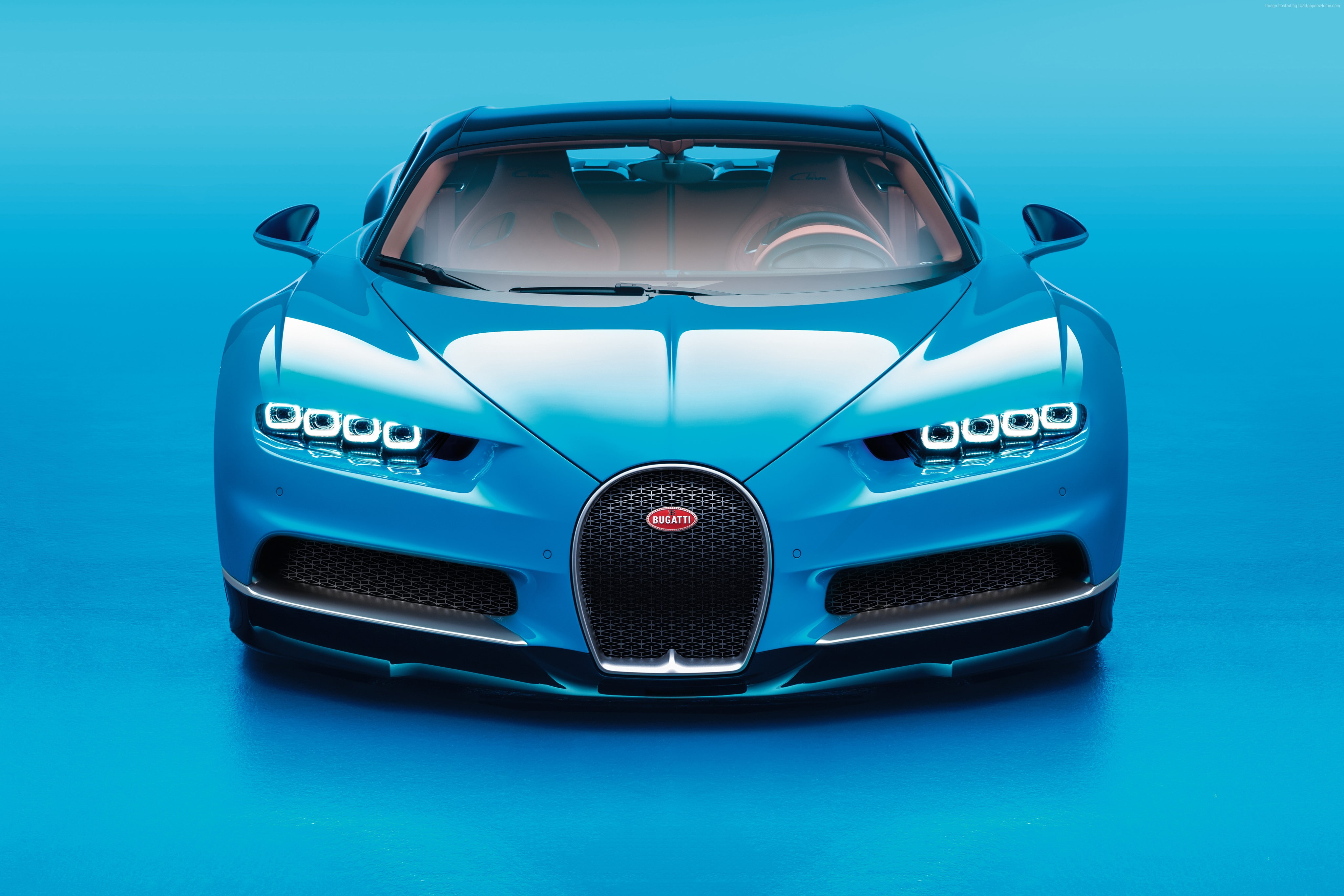 Bugatti Chiron, hypercar, blue, Geneva Auto Show 2017