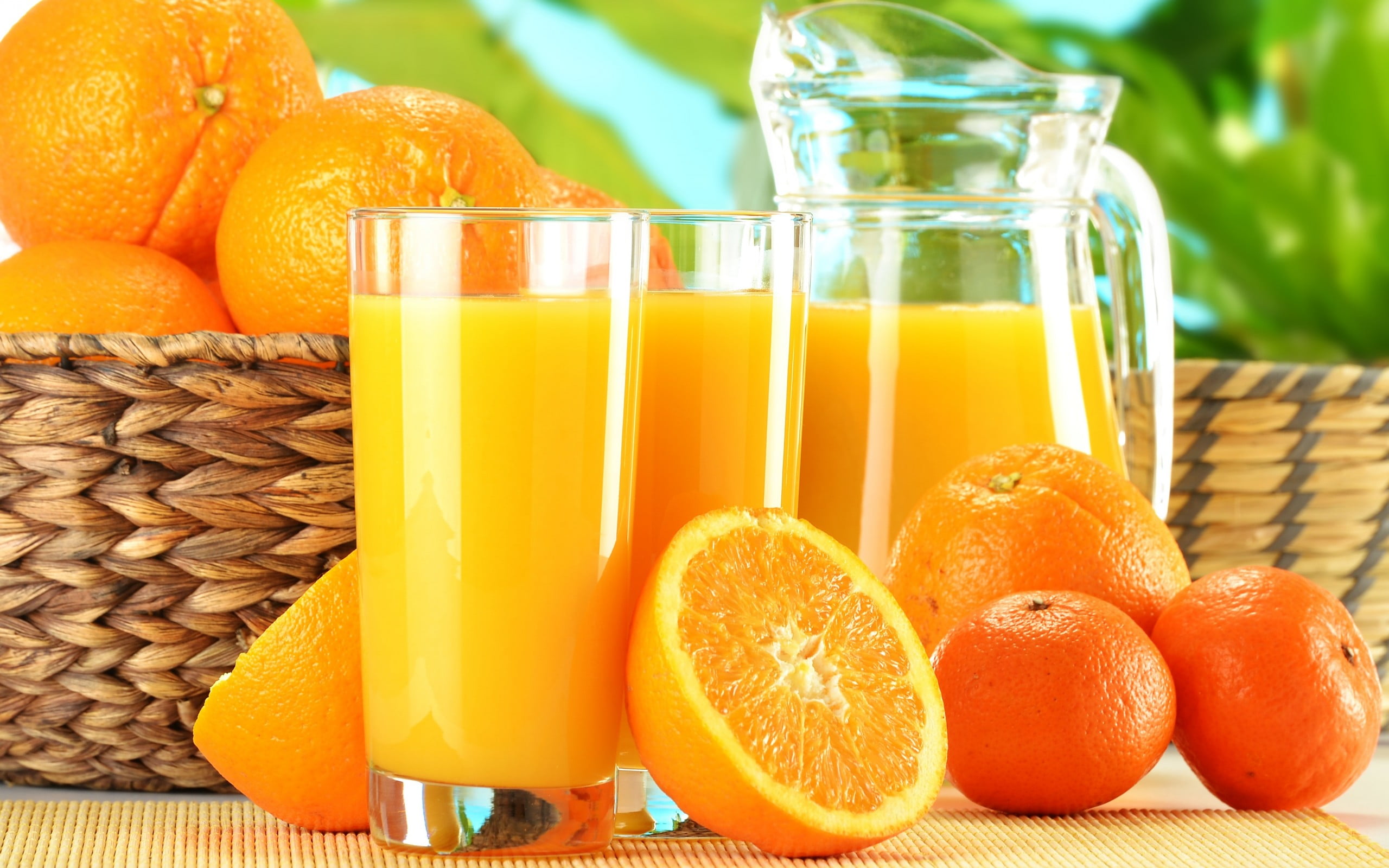 Squeeze Orange Juice Glass, orange juice and fruits, Nature, Food