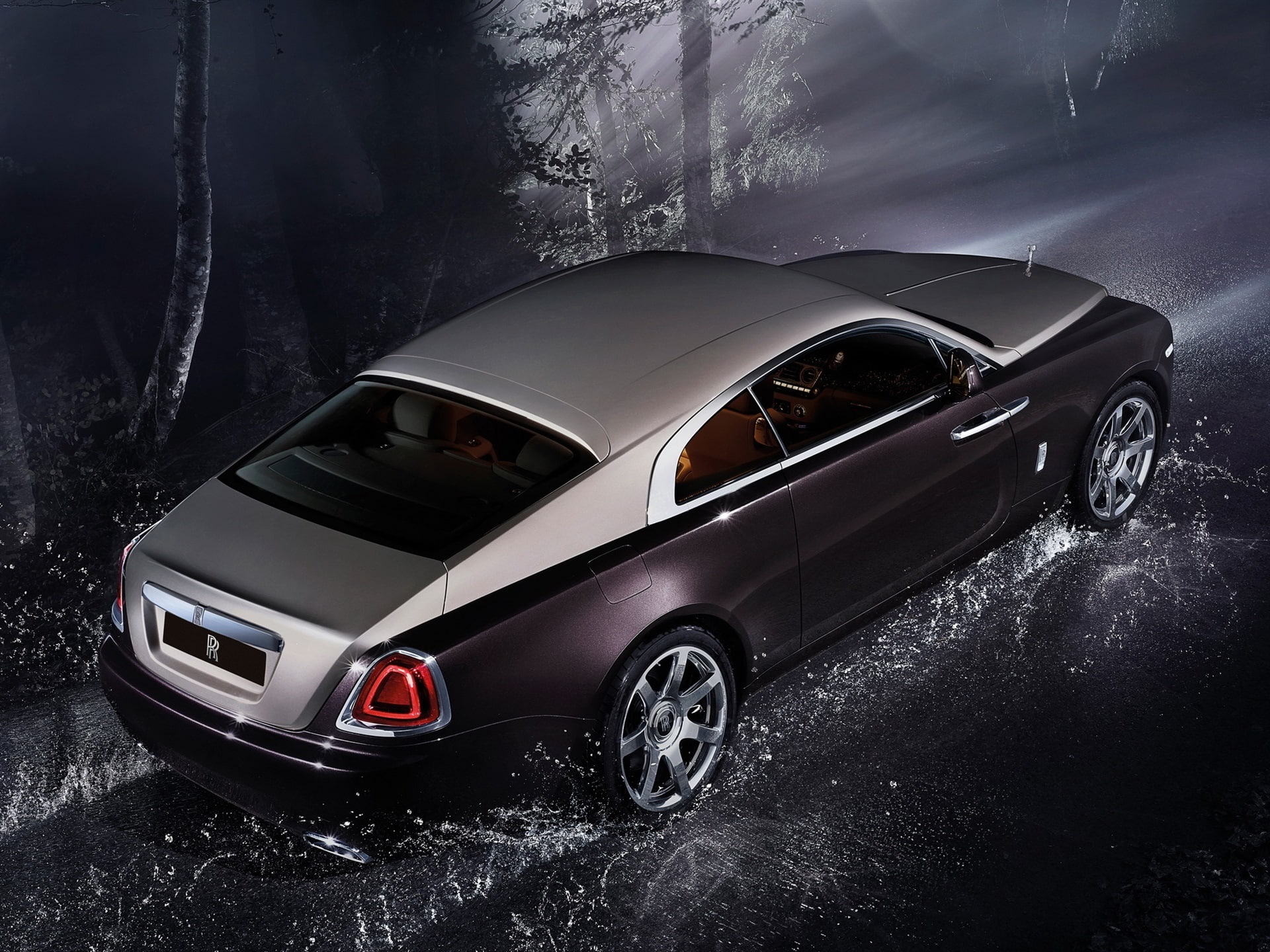 Rolls-Royce Wraith luxury car at night