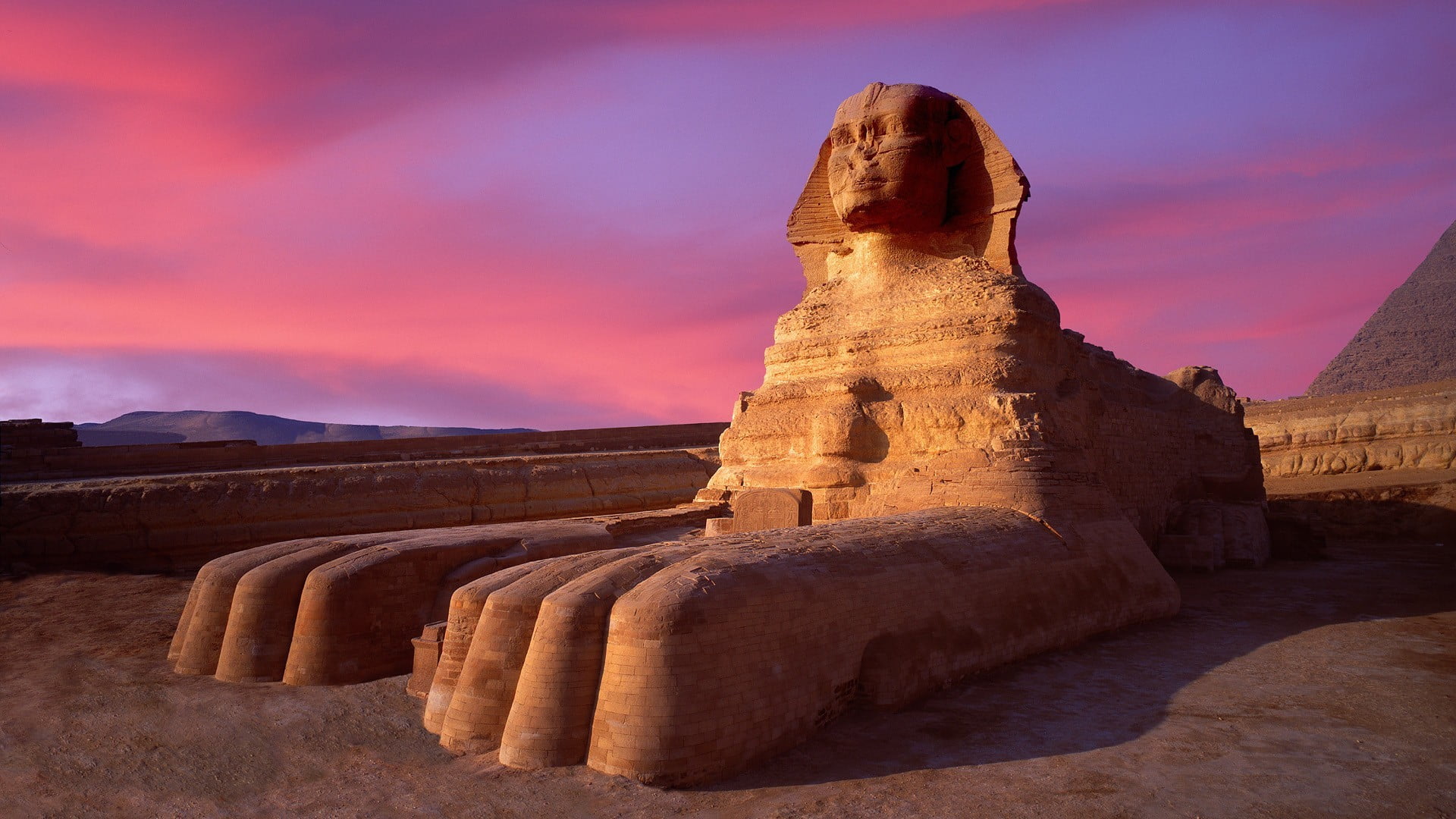 brown concrete Sphinx, Egypt, sunset, architecture, desert, sculpture