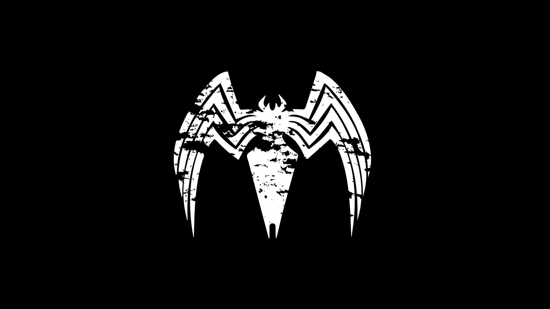 Venom logo digital wallpaper, Comics, copy space, night, architecture