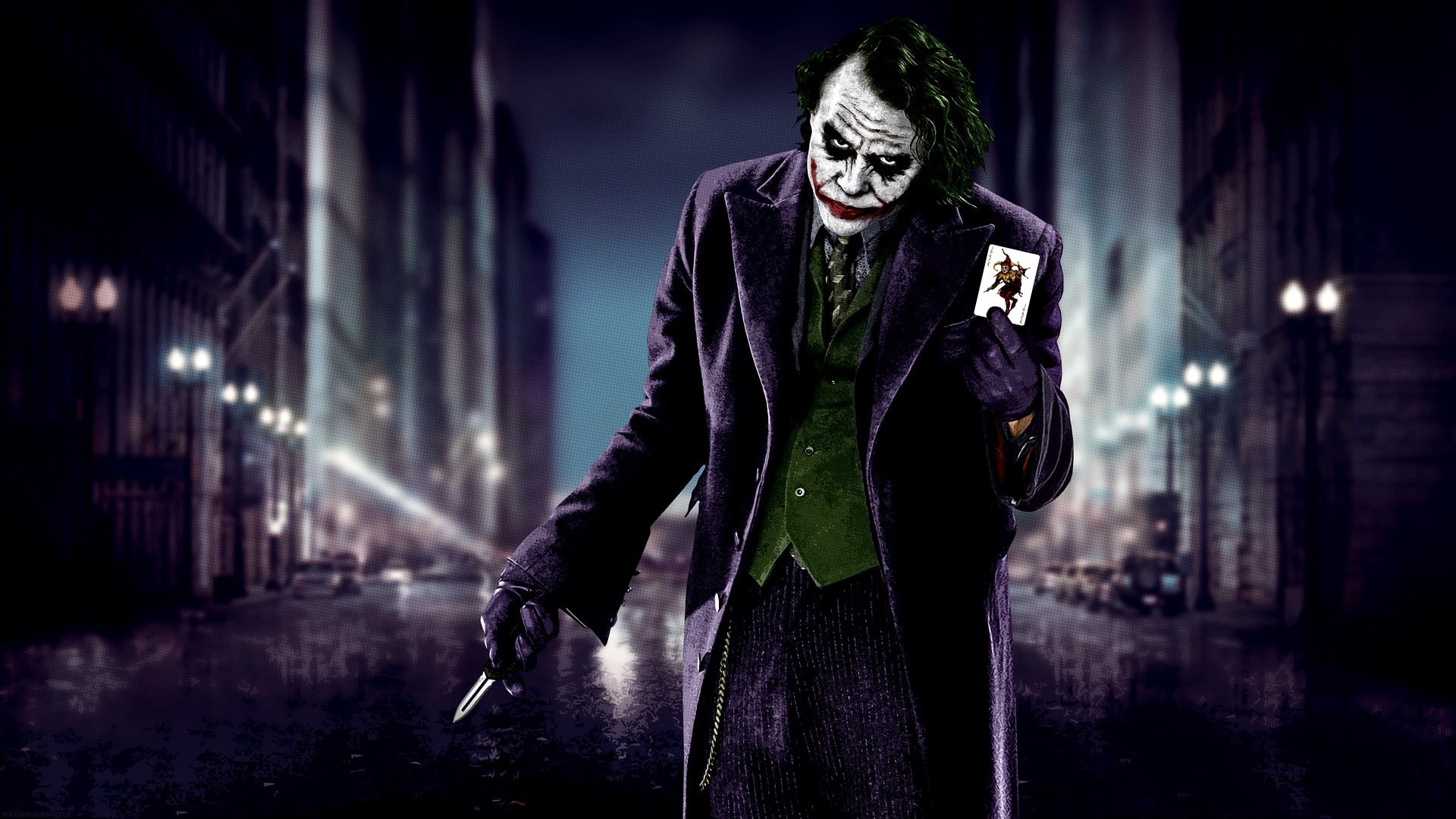 Heath Ledger, knife, cards, The Dark Knight, Batman, Joker