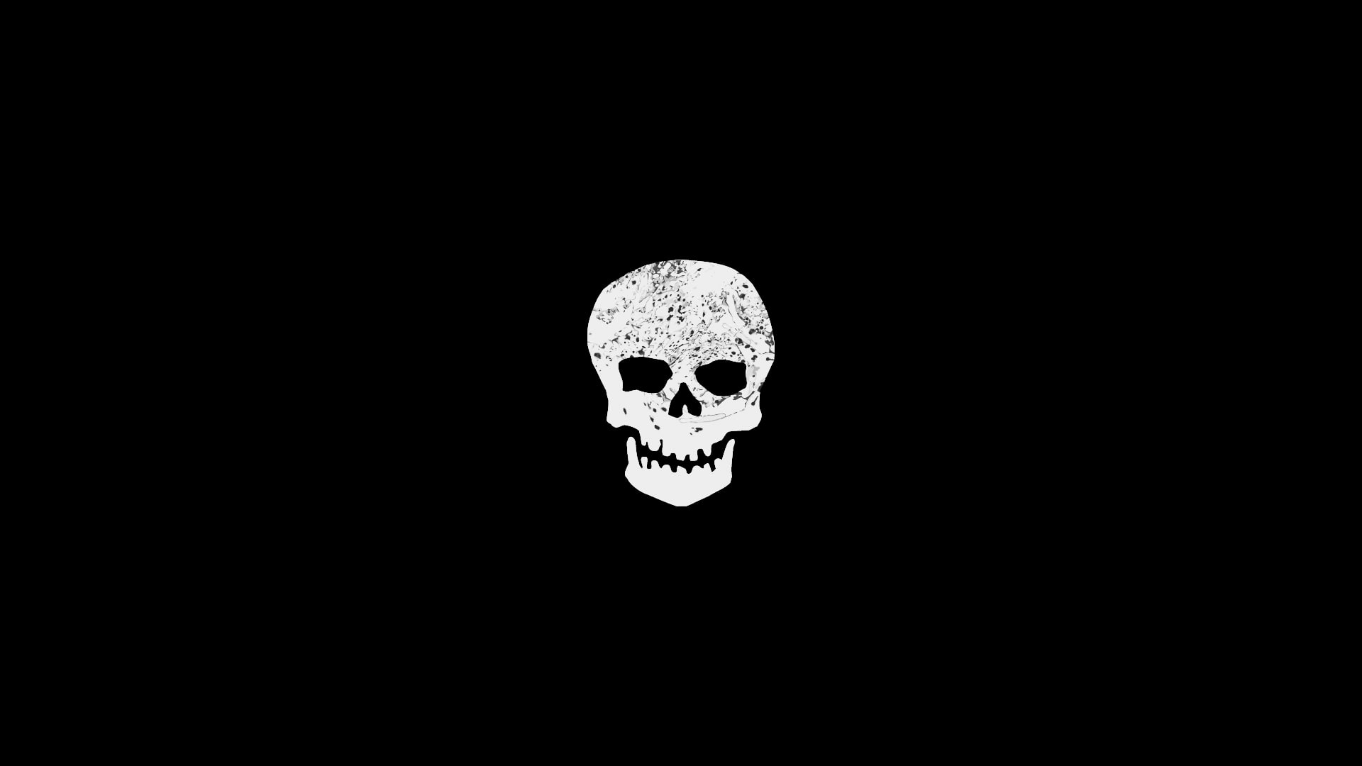 skull, black background, minimalism