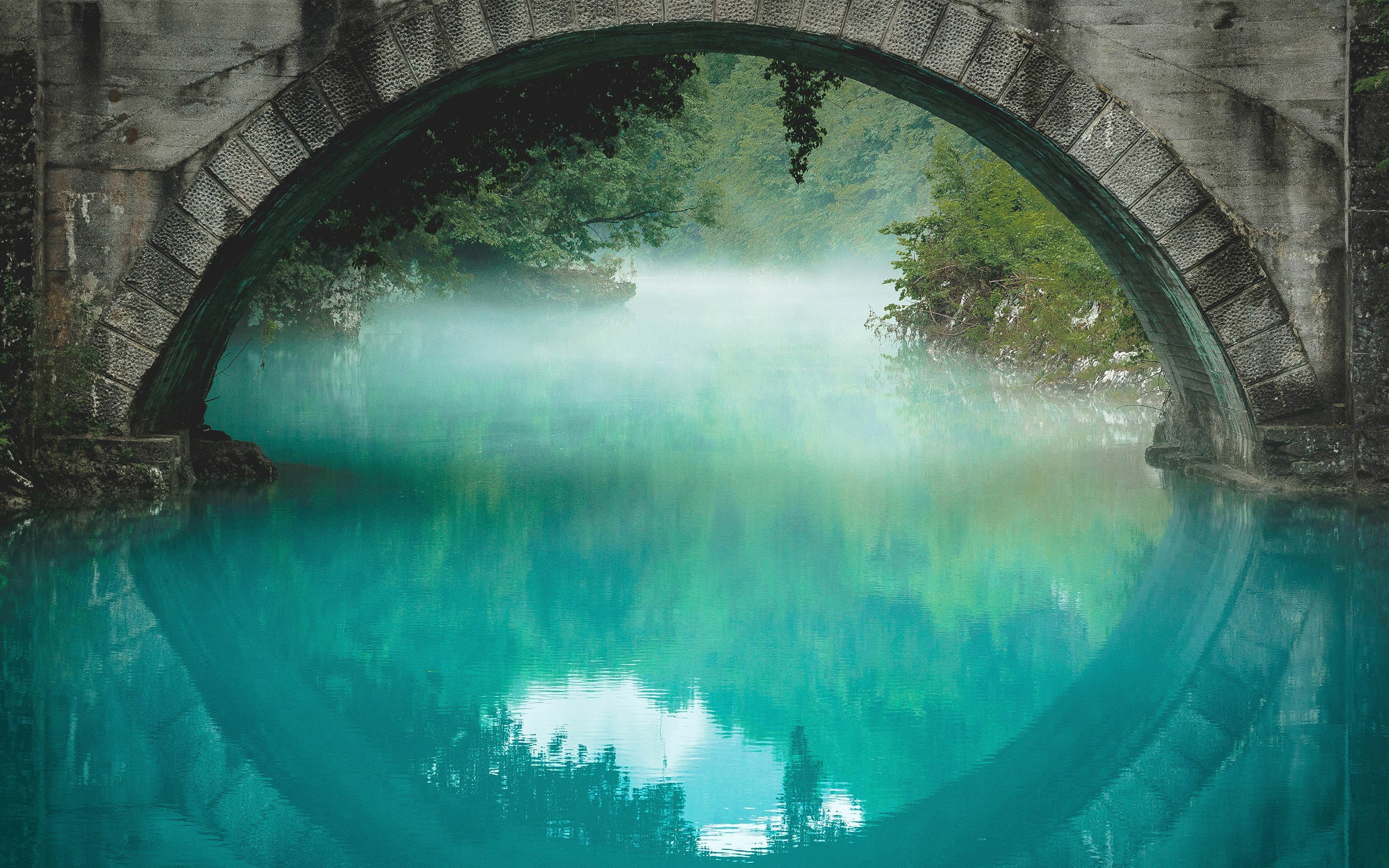 Blue river under the bridge 2017 High Quality Wall.., reflection