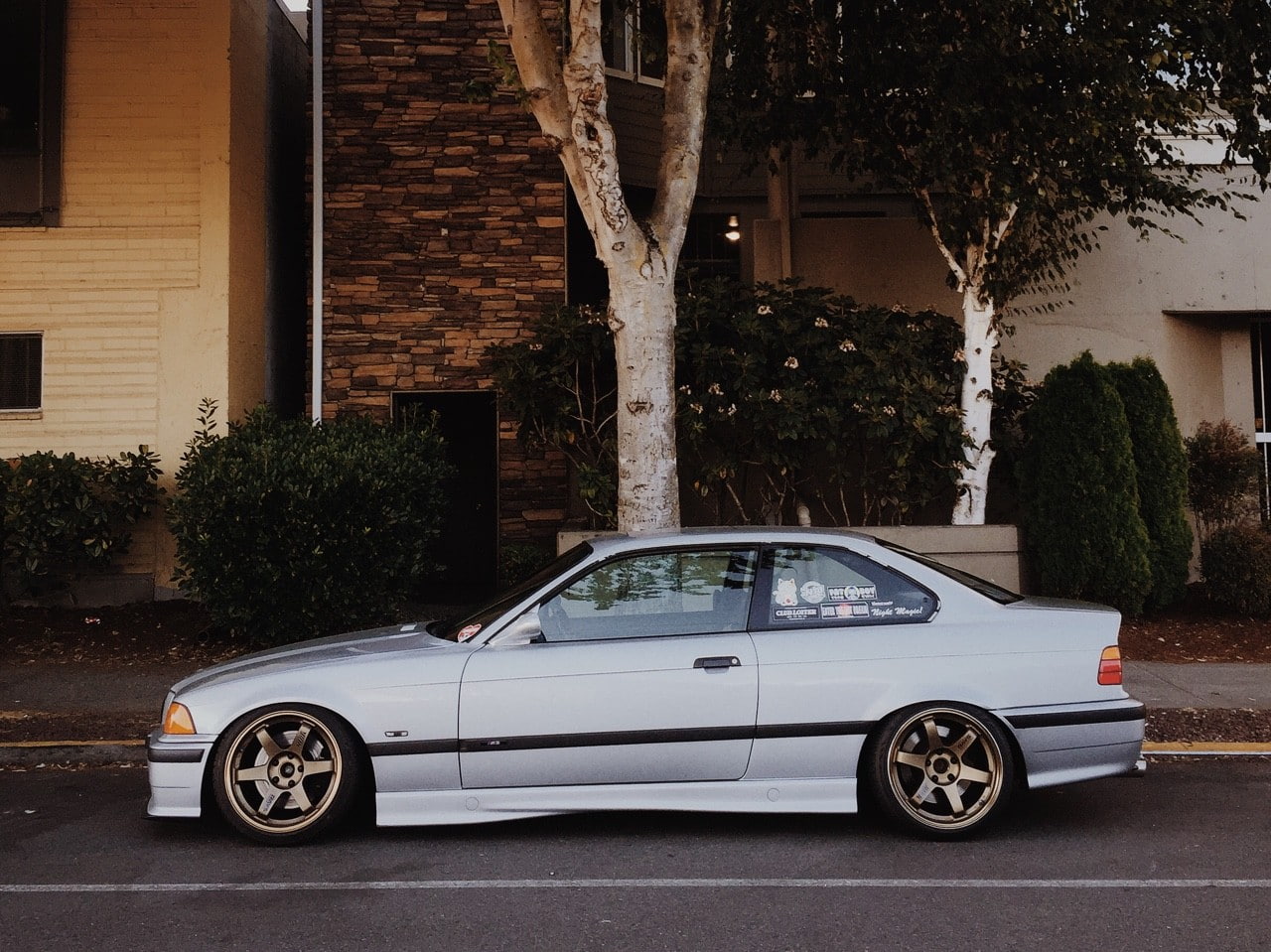 bmw, BMW E36, Bushes, car, German Cars, house, Lowered, Stance