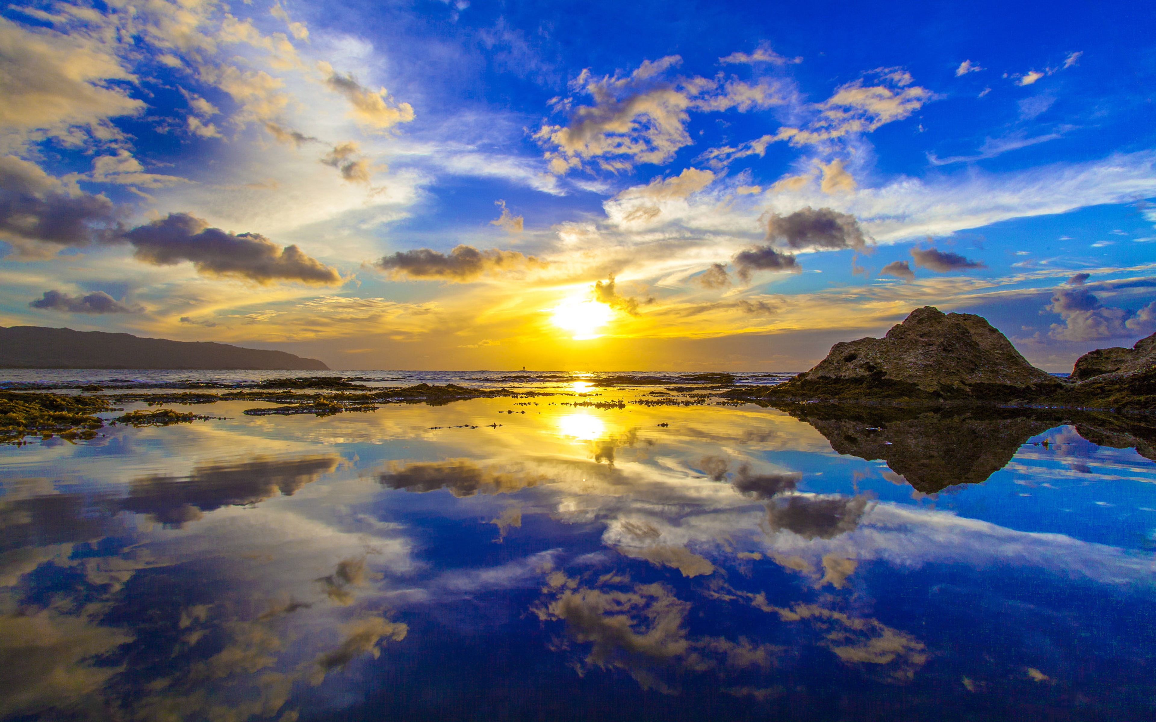 Free Download Hd Wallpaper Gold Sun Reflection Oahu’s North Shore In Hawaii Country In North