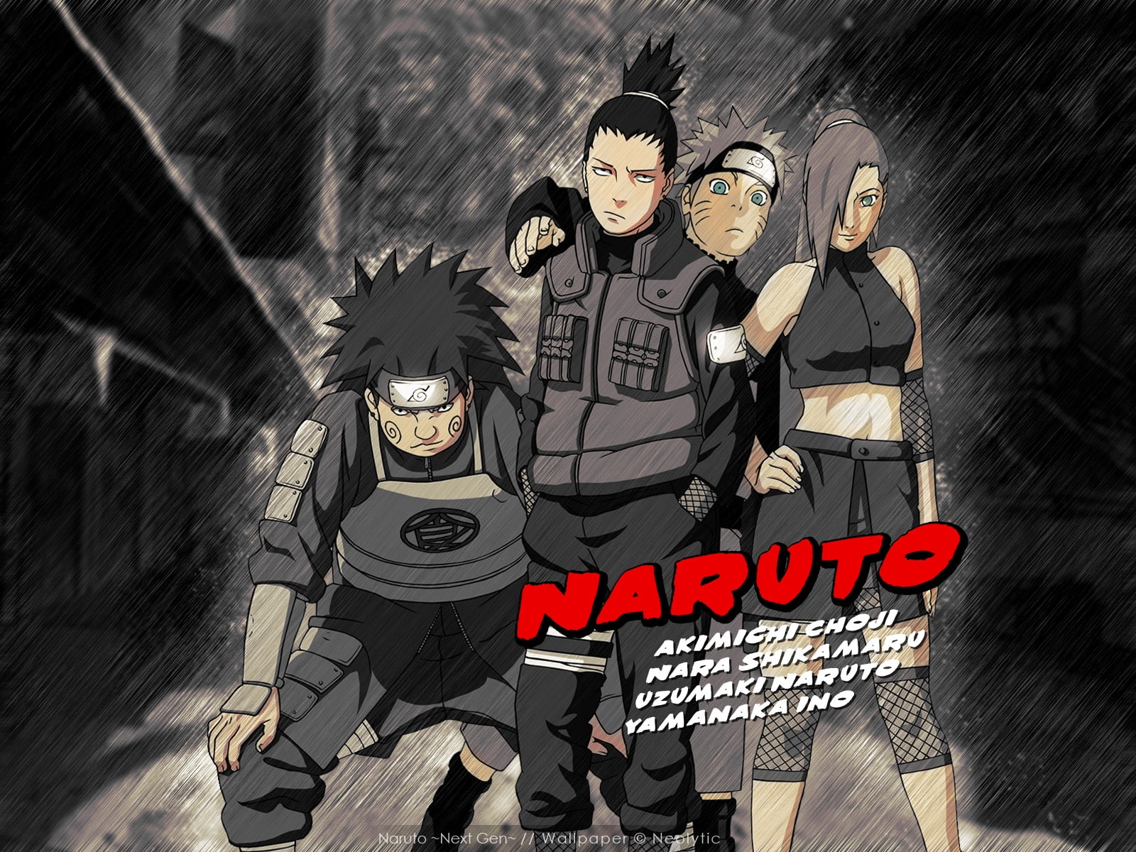 shikamaru nara choji akimichi uzumaki naruto yamanaka ino 1600x1200  Anime Naruto HD Art