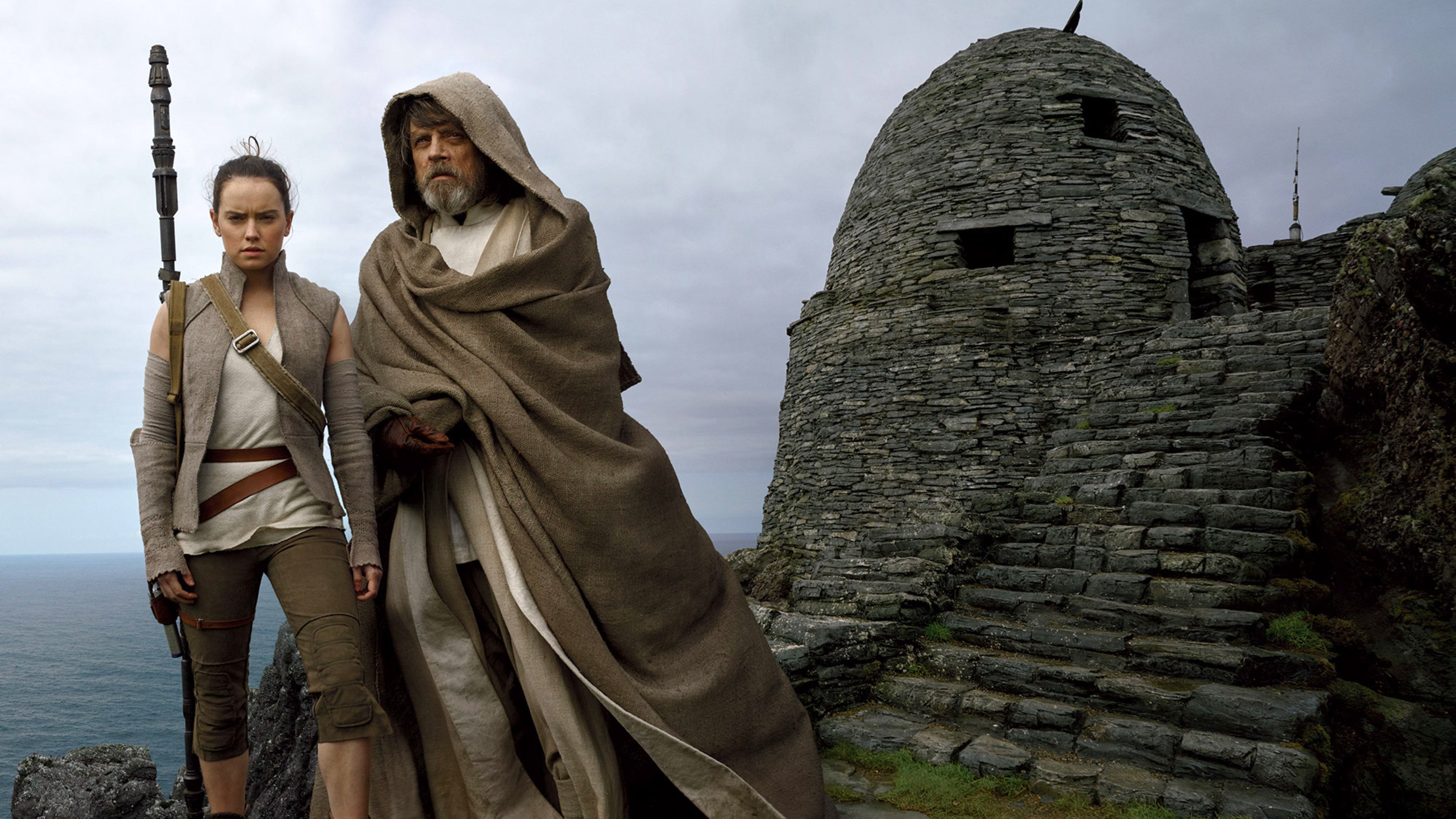 Rey, Daisy Ridley, 4K, Luke Skywalker, Mark Hamill, Star Wars: The Last Jedi