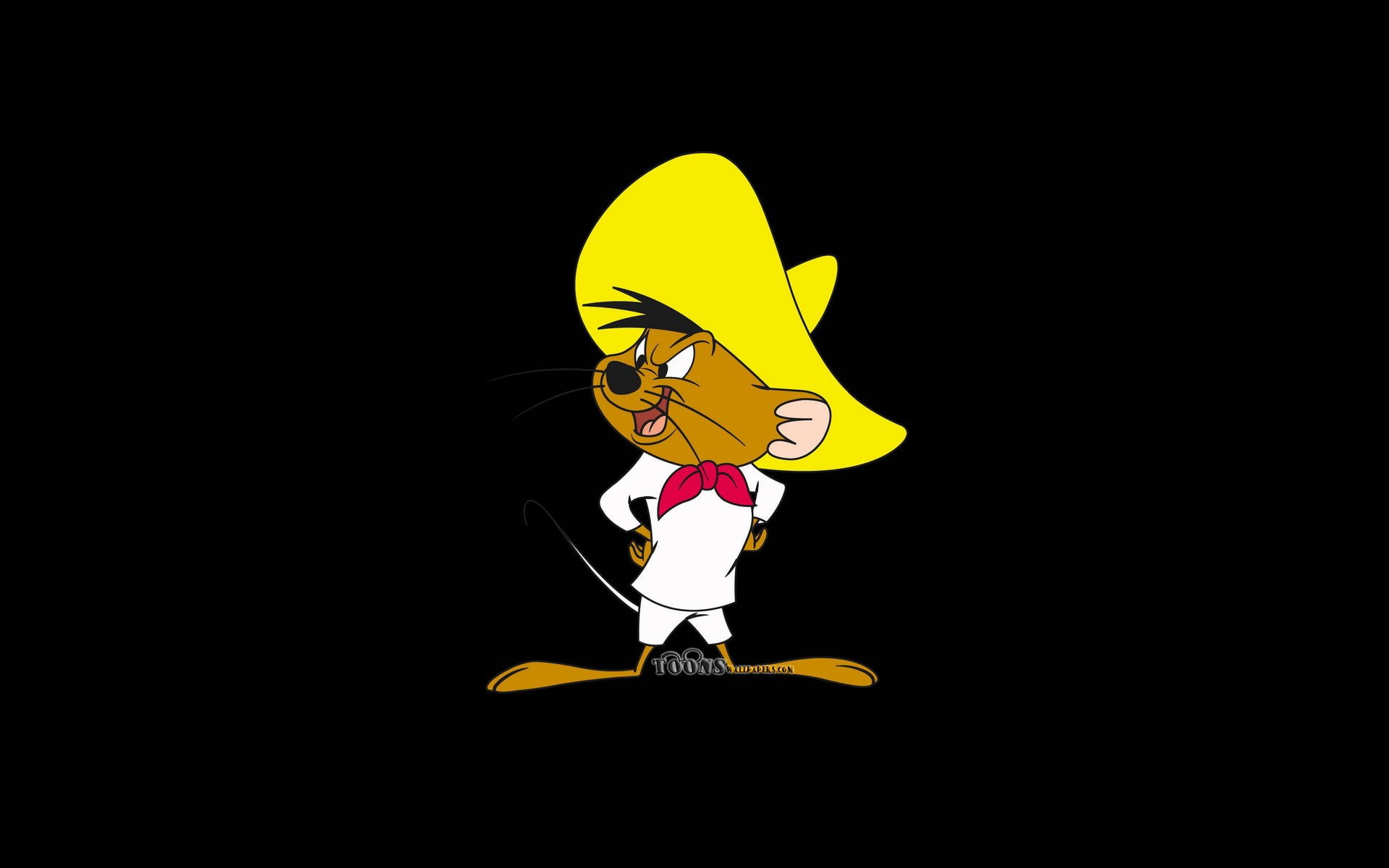 TV Show, Looney Tunes, Speedy Gonzales, one person, black background