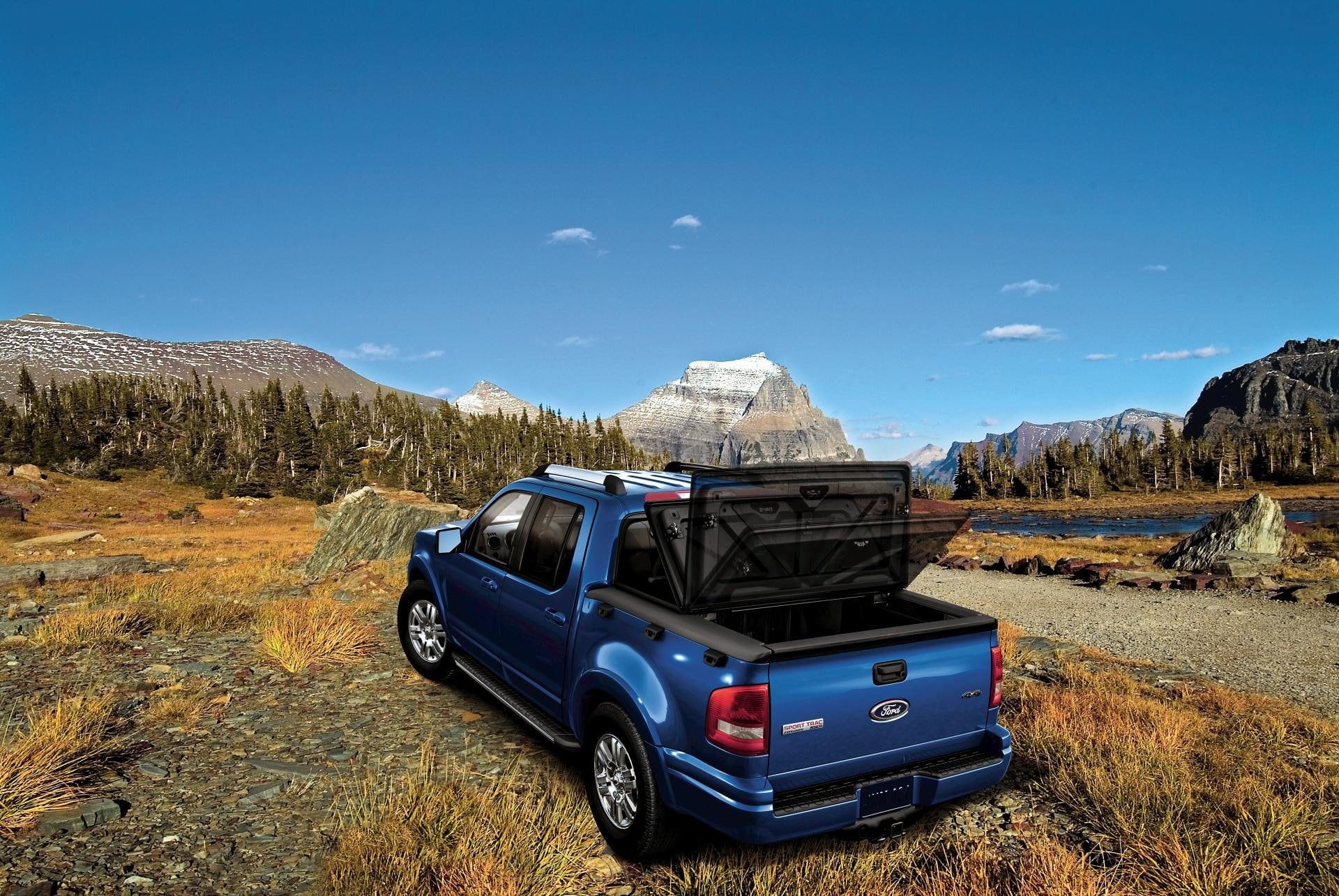 2010 ford explorer sport trac, car, blue, mountain, sky, land vehicle