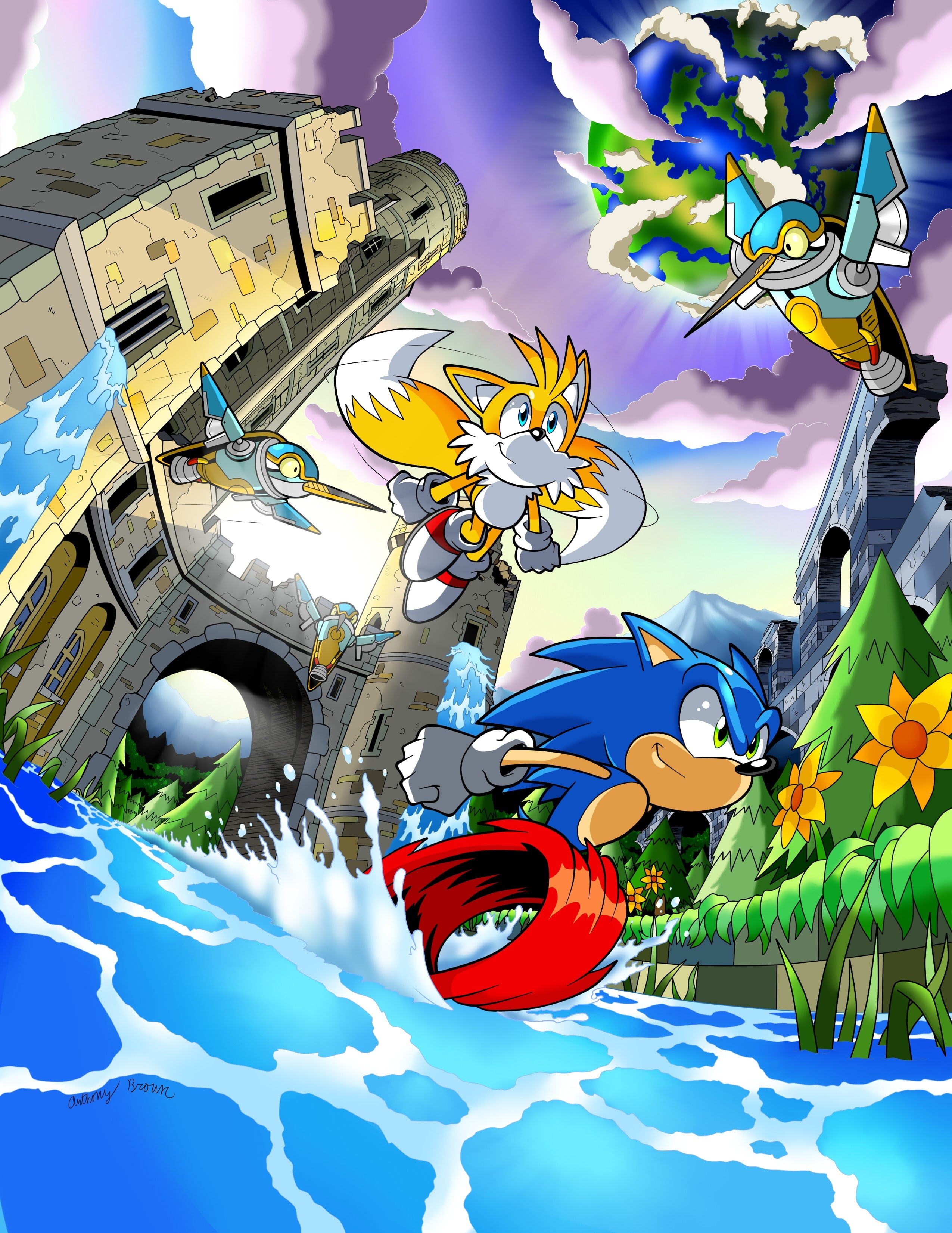 sonic the hedgehog zone castle 2550x3300  Video Games Sonic HD Art