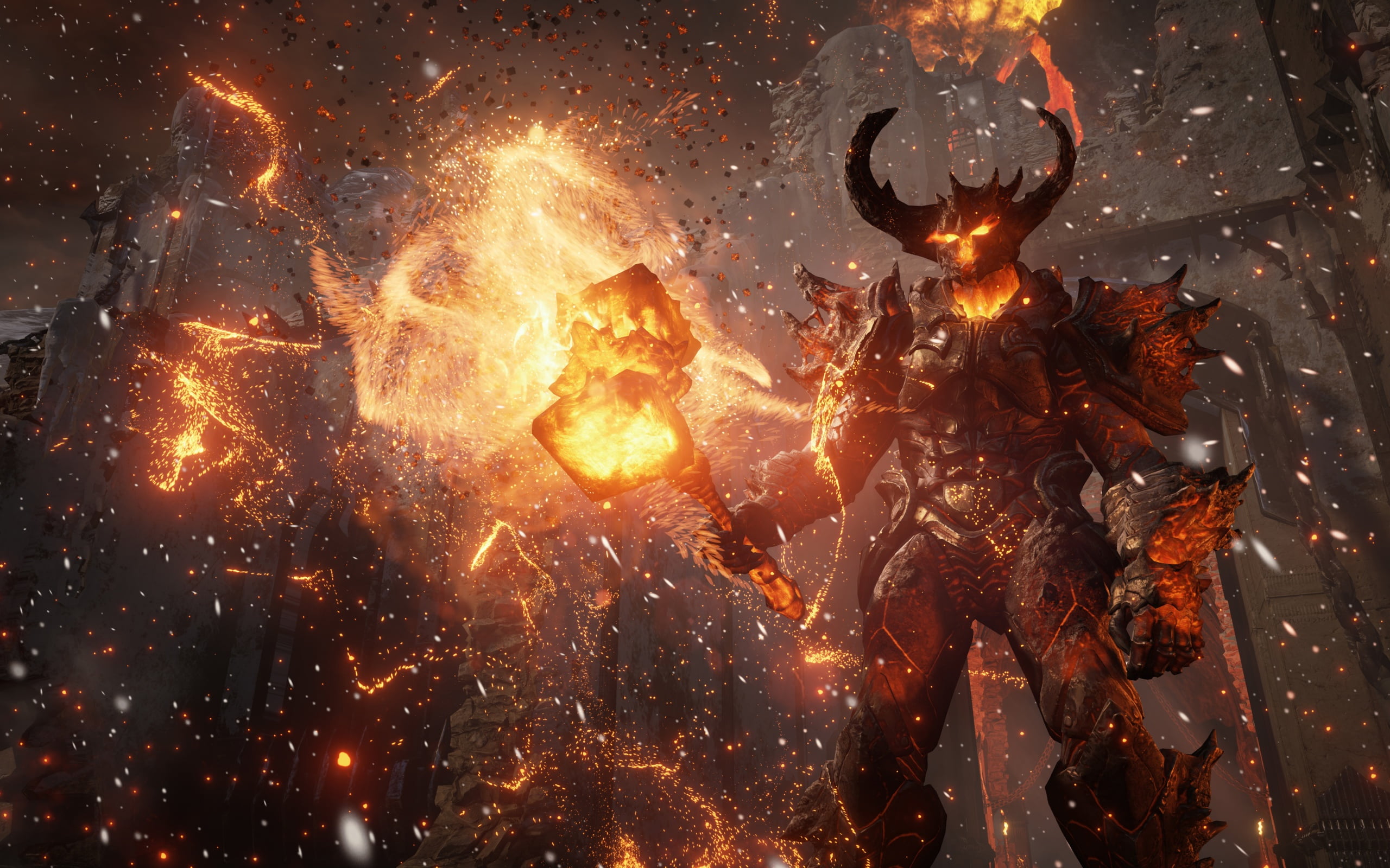 Unreal Engine 4 Game, black character with flame wallpaper, Games
