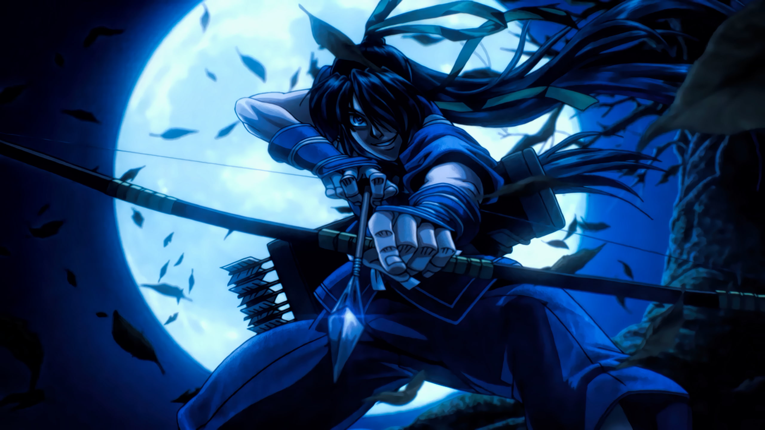 Drifters, anime, blue, close-up, low angle view, nature, no people