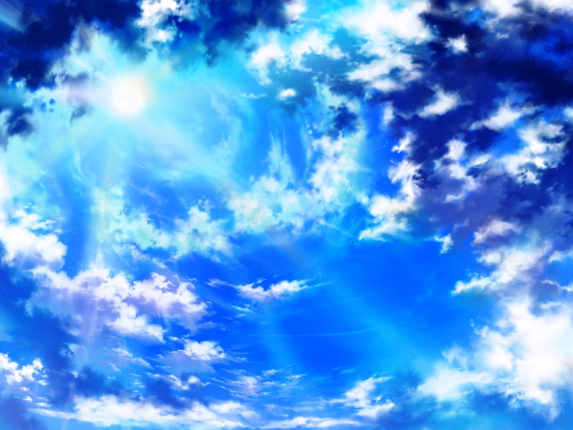 blue sky, the sky, the sun, clouds, nature, art, iy tujiki, weather